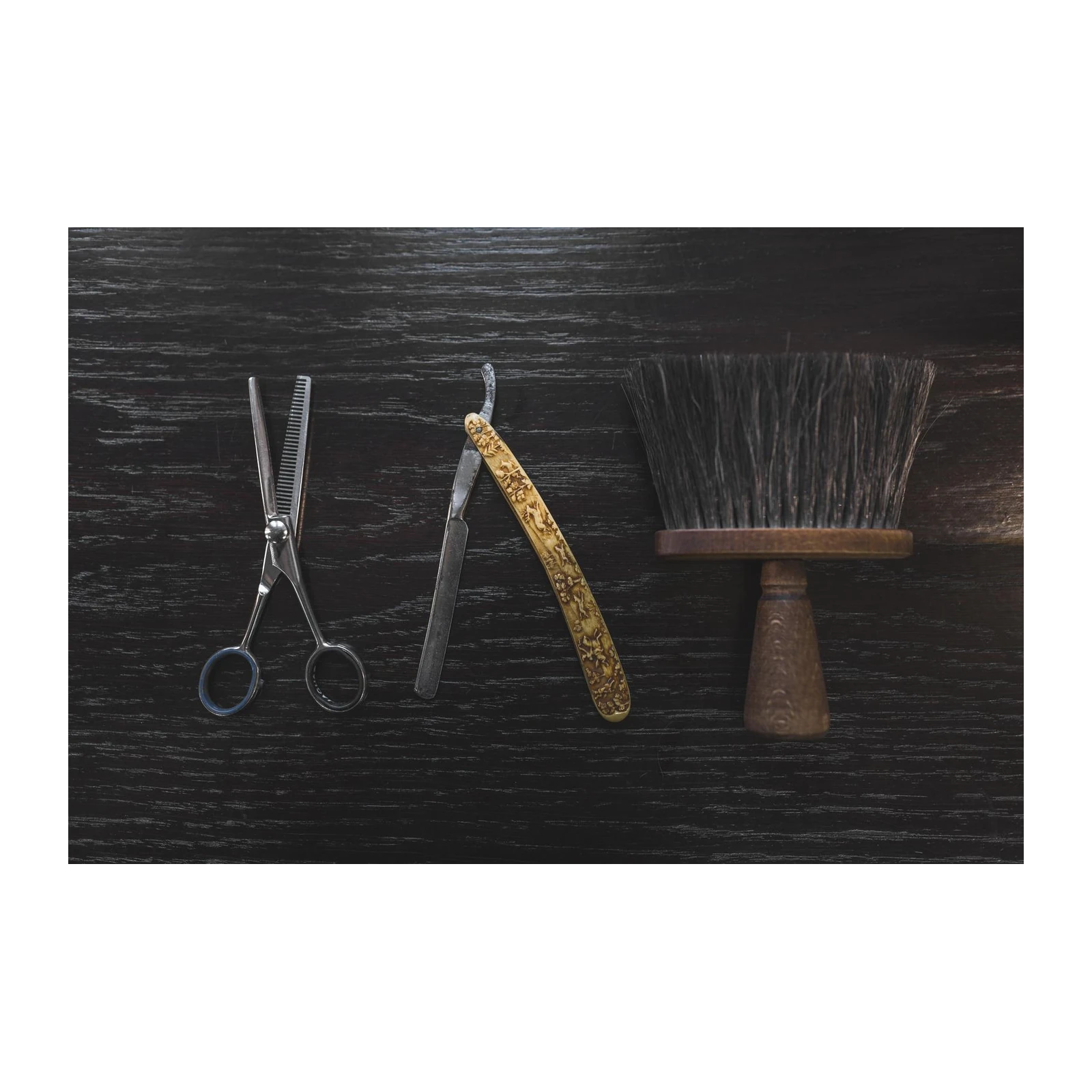 Vintage Barber Tools Wall Art for Men's Grooming Decor