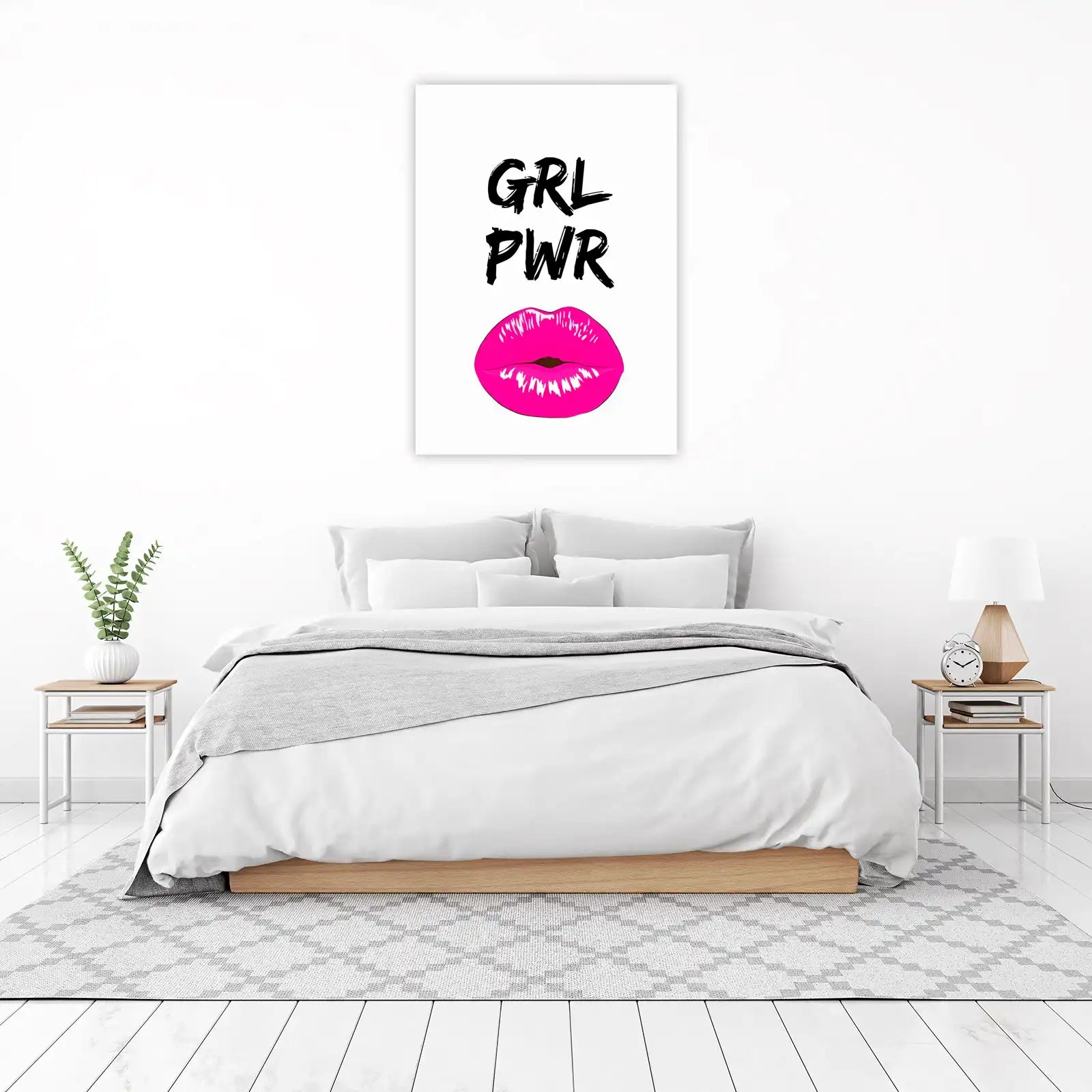 Bold Girl Power Lips Wall Art