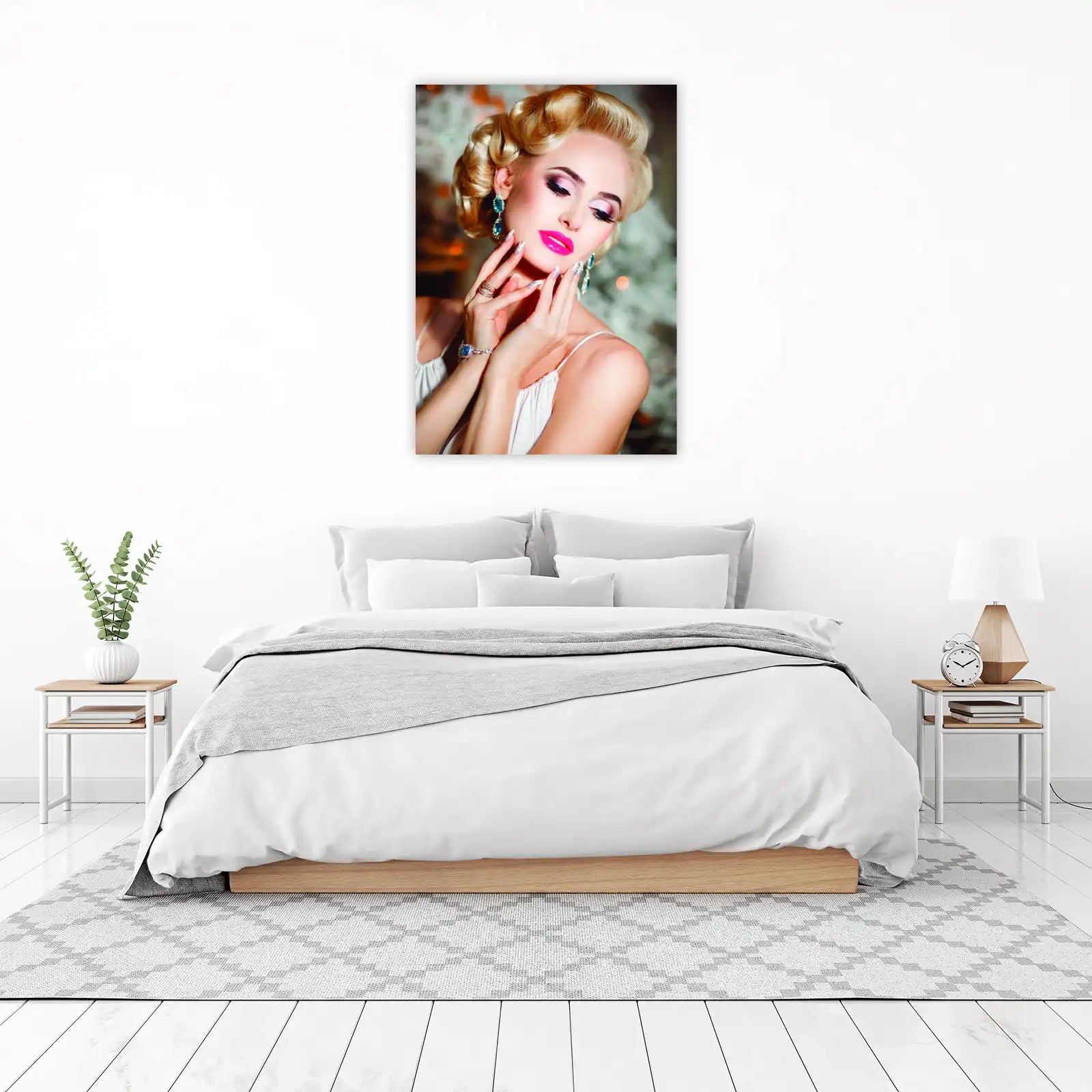 Glamorous Pin-Up Diva Diamond Earrings Wall Art