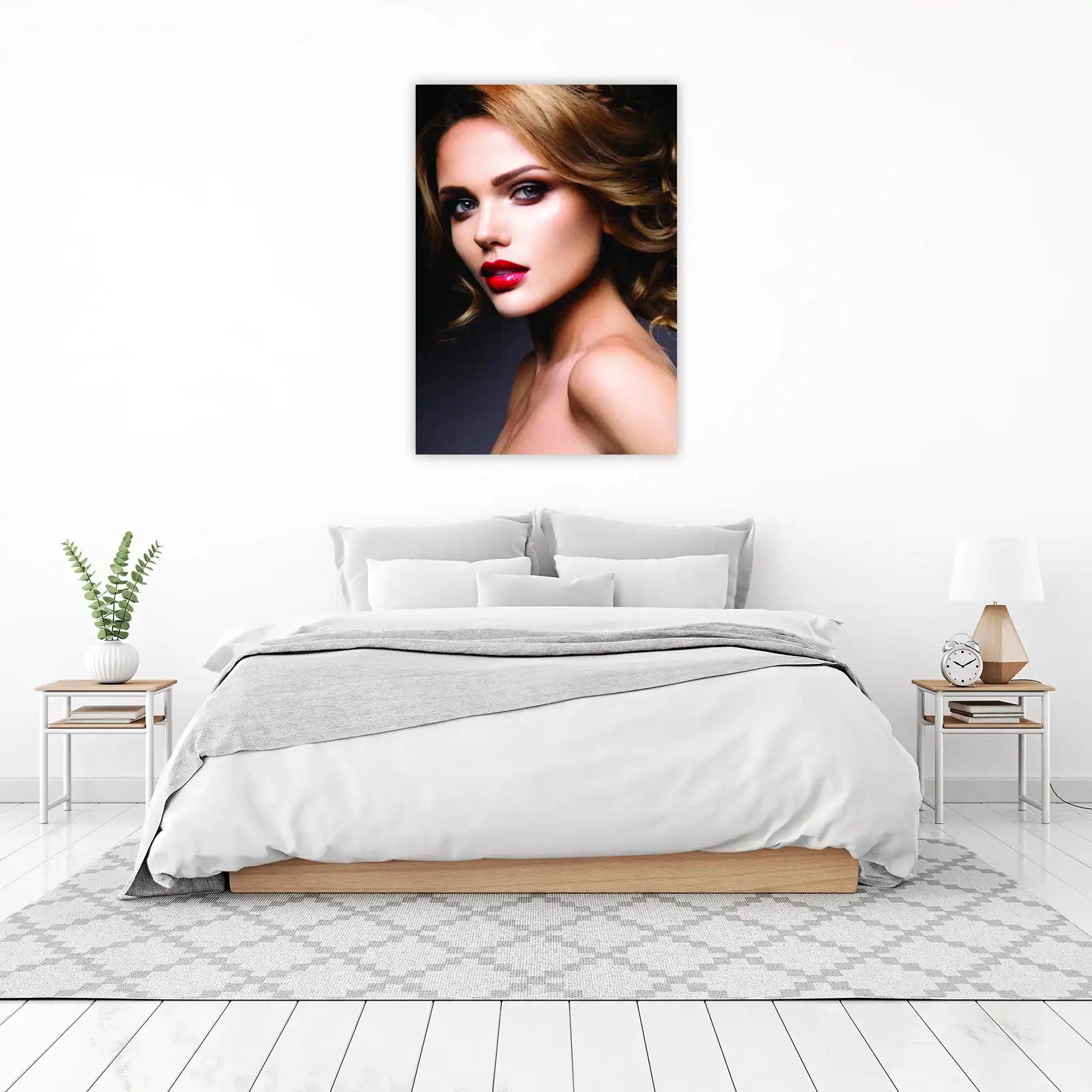 Bold Red Lips Portrait Wall Art