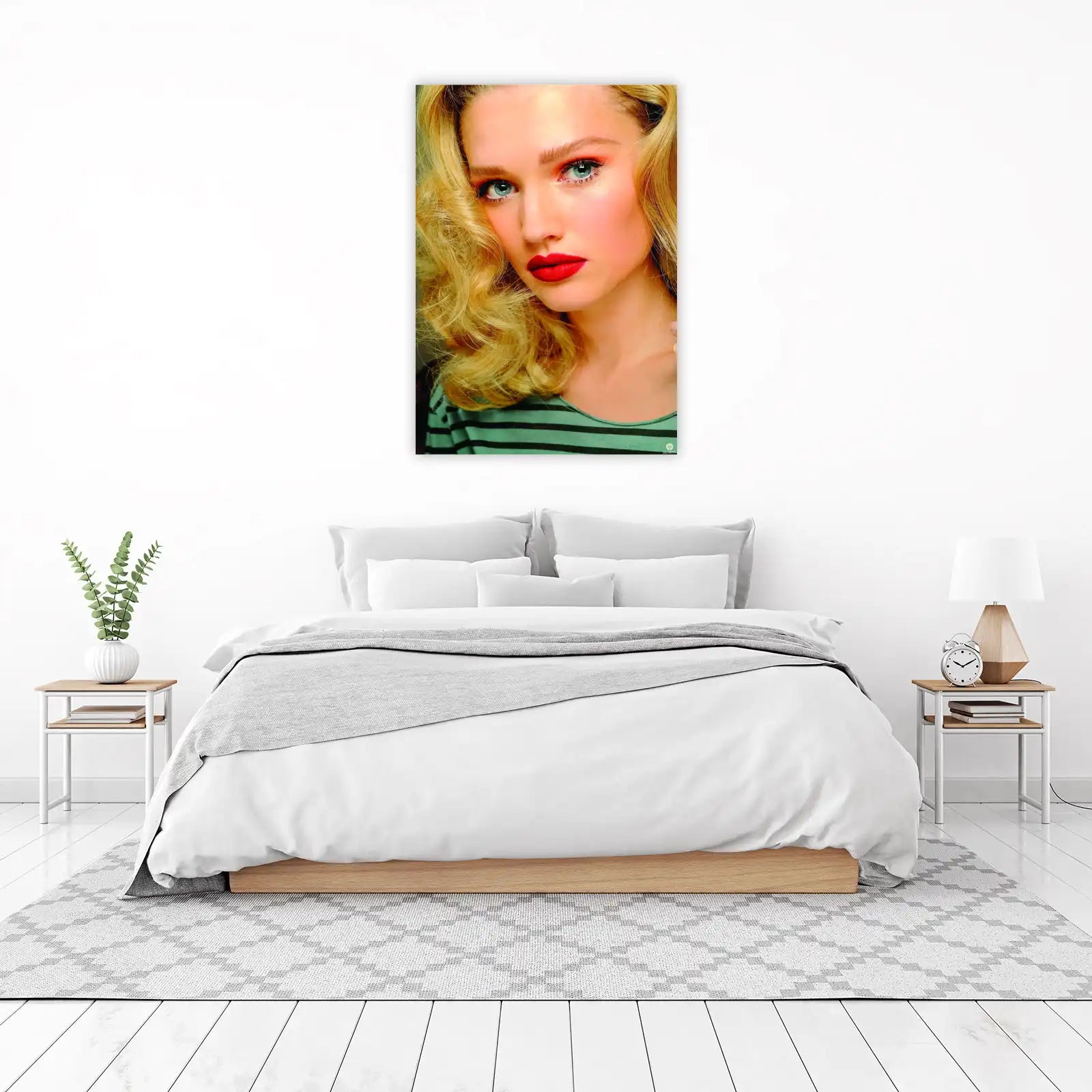 Bold Red Lips & Blue Eyes Pop Art Wall Art