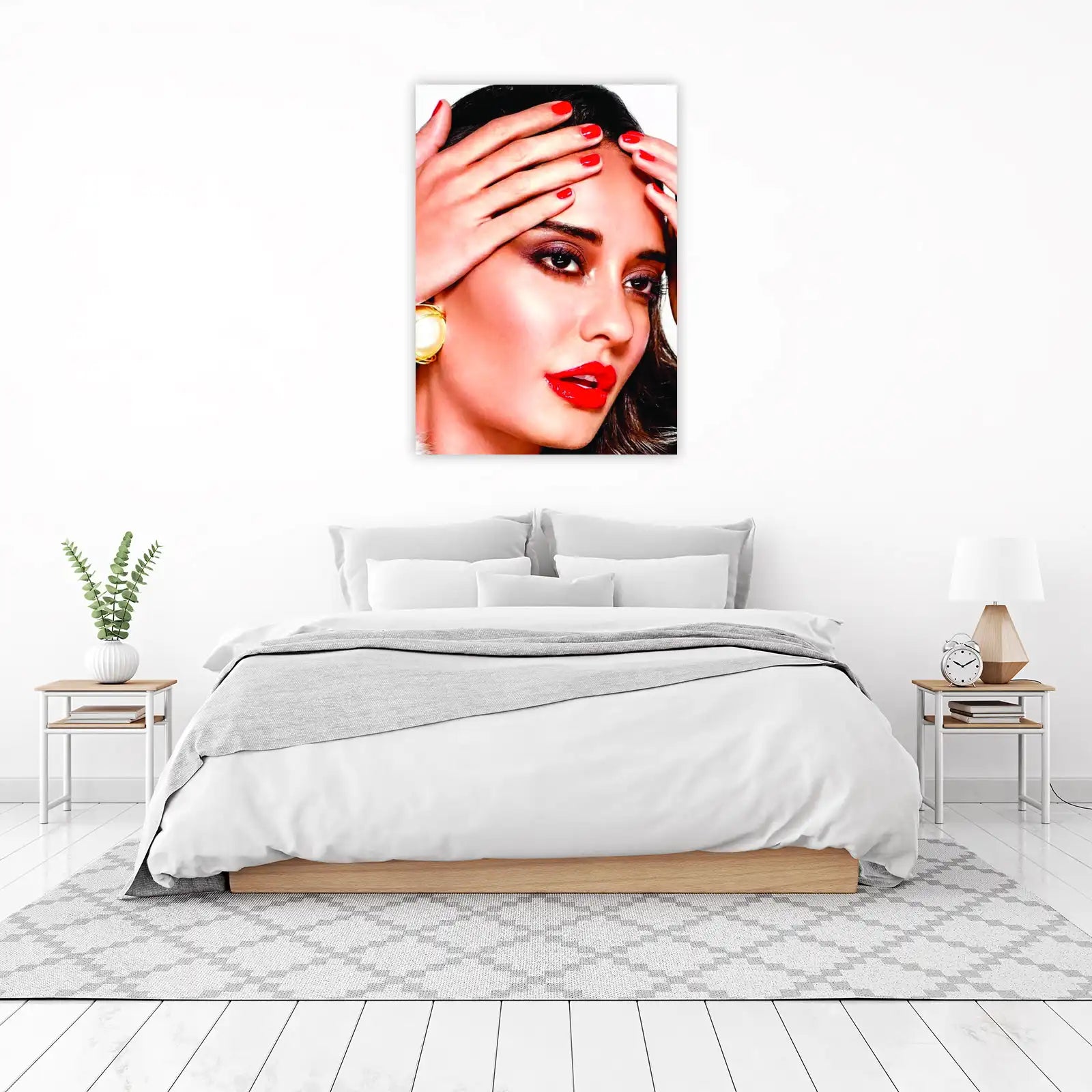 Bold Red Lips & Nails Glamour Wall Art