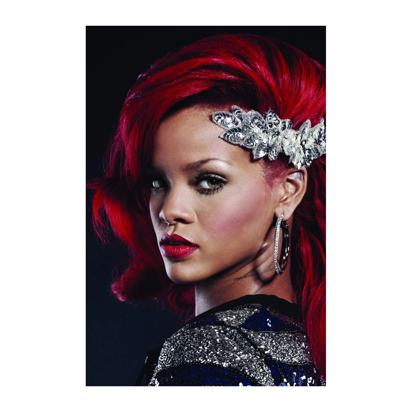 Rihanna Red Hair Glamour Wall Art