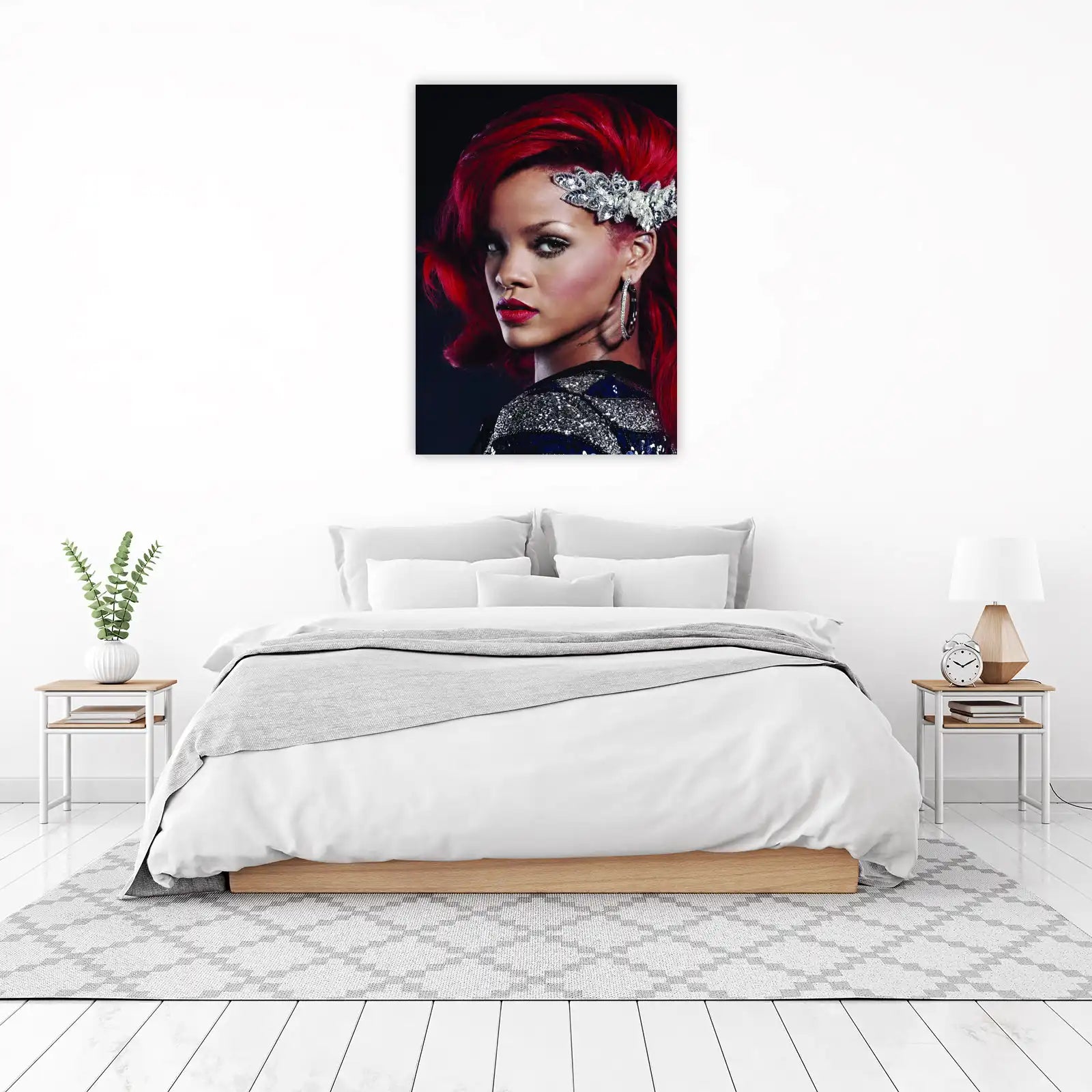 Rihanna Red Hair Glamour Wall Art
