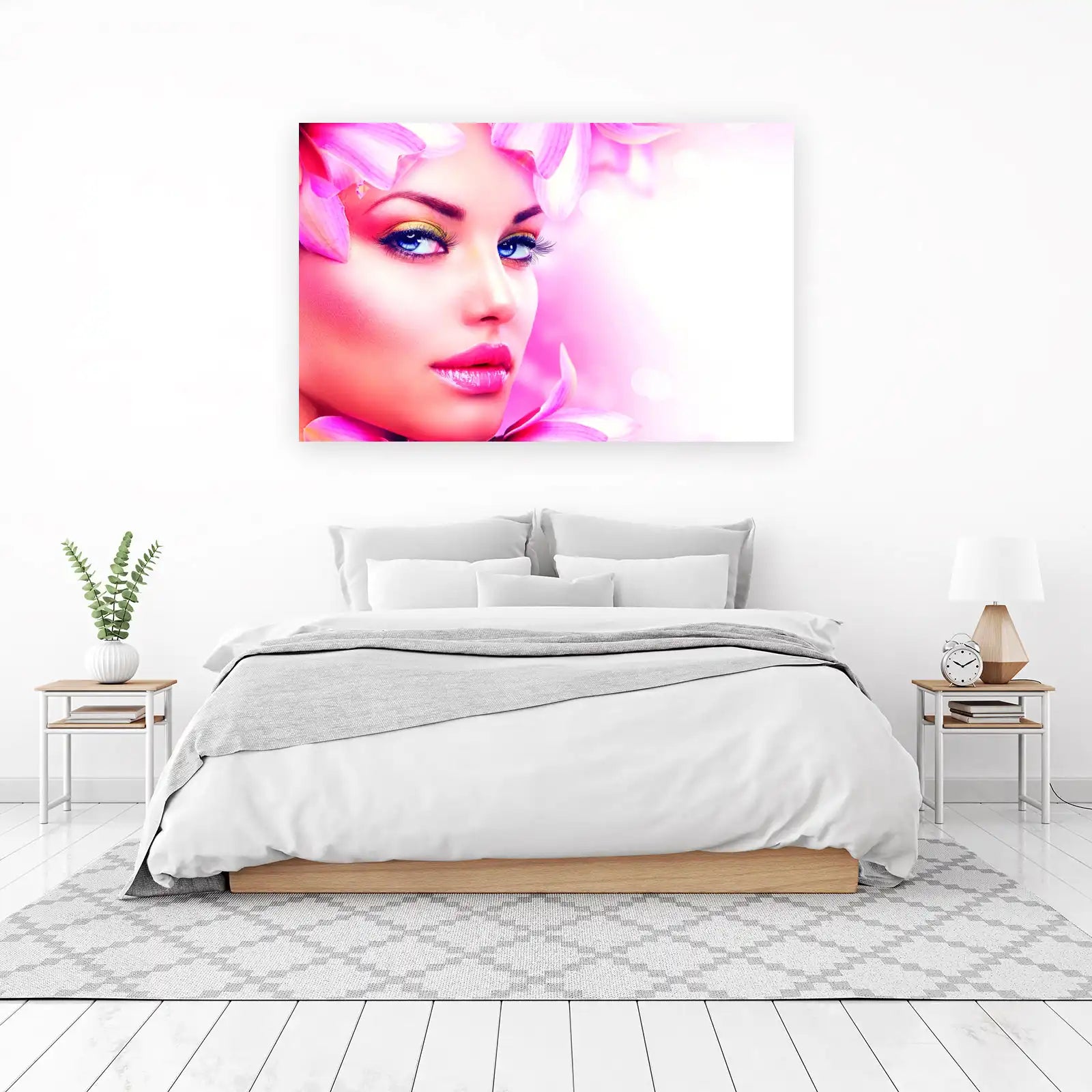 Radiant Beauty Pink Floral Portrait Wall Art