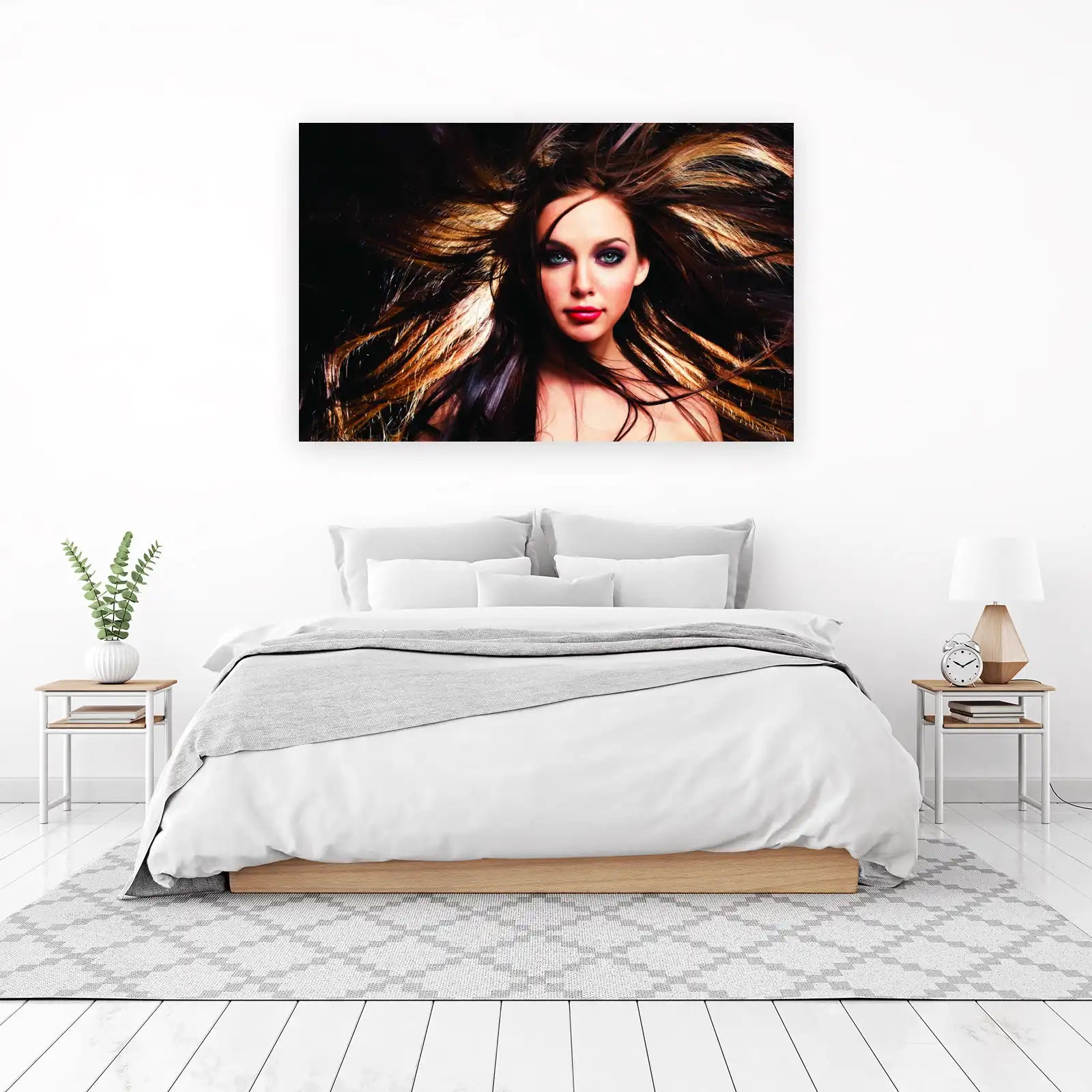Elegant Woman's Flowing Hair Wall Art