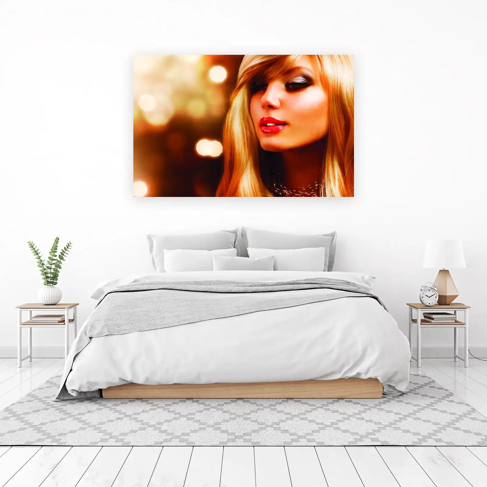 Glamorous Woman Red Lips Glamour Wall Art