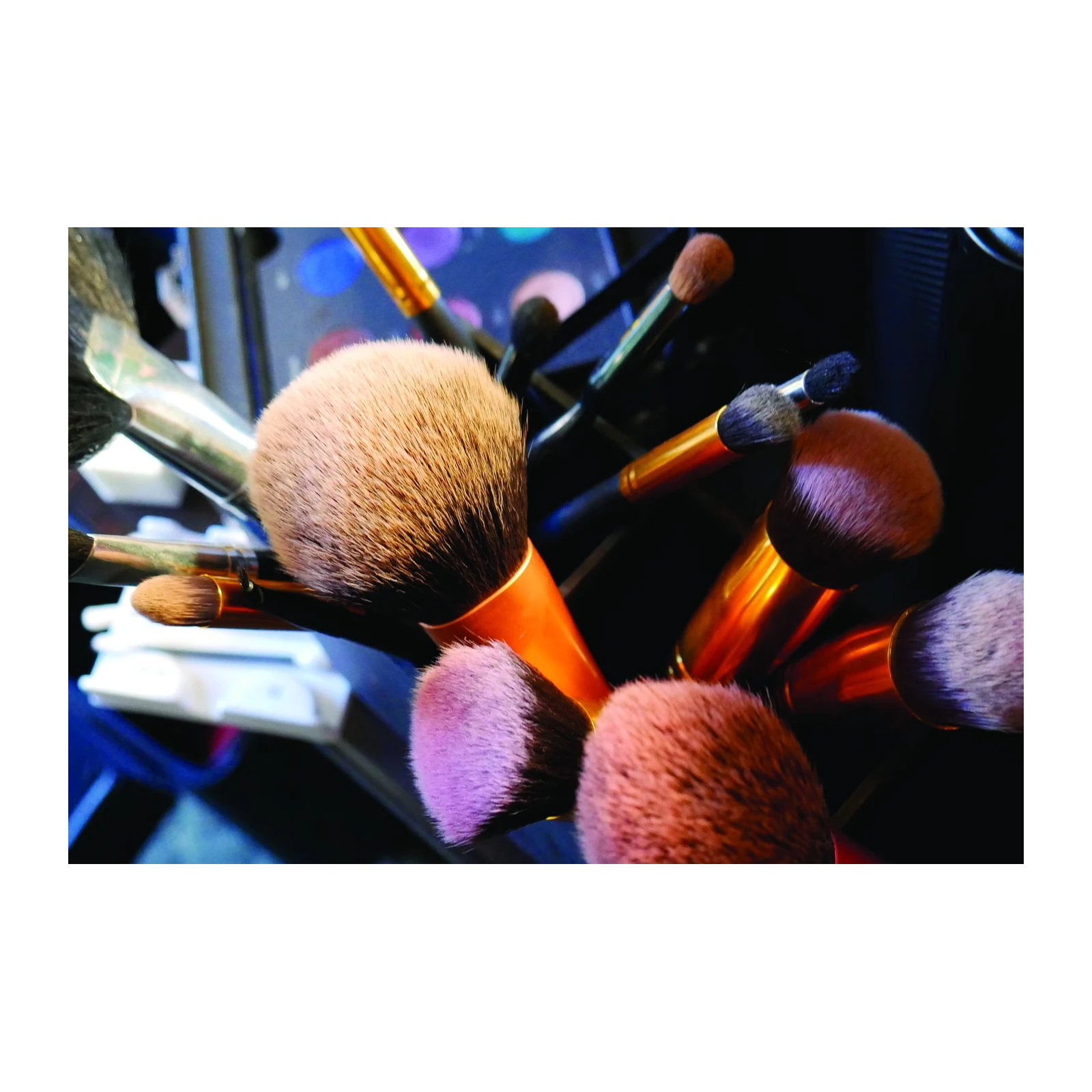 Makeup Brush Essentials Gold Handle Wall Art