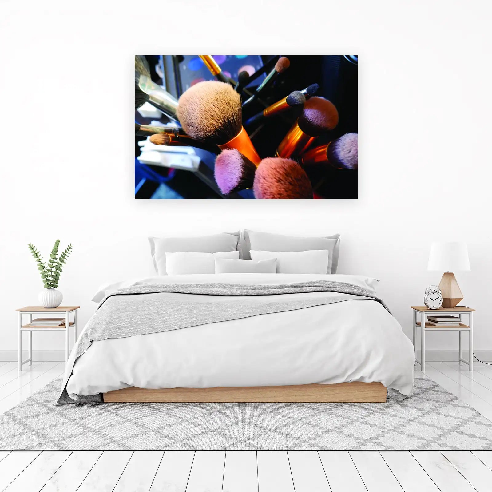 Makeup Brush Essentials Gold Handle Wall Art