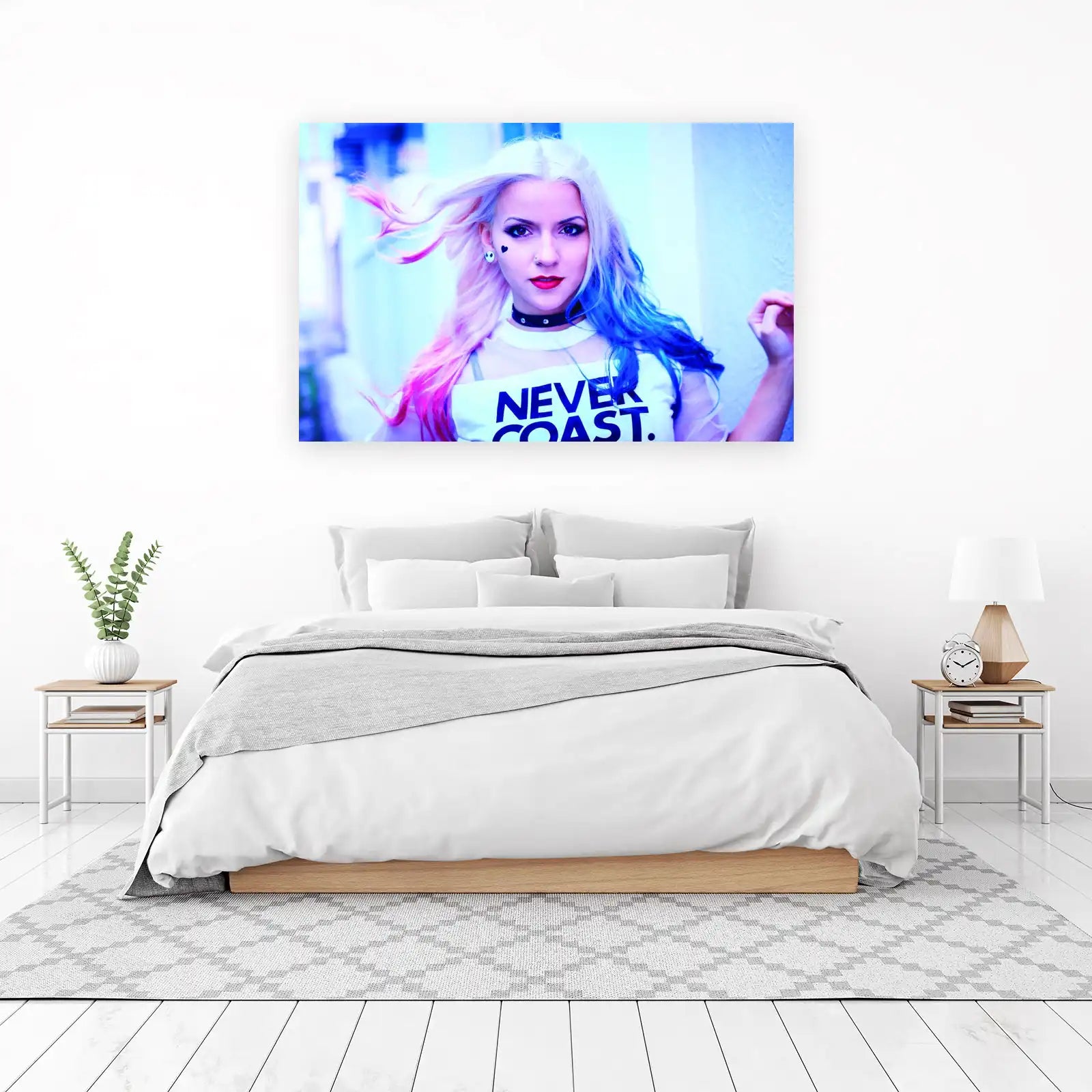Vibrant Punk Rock Woman Wall Art