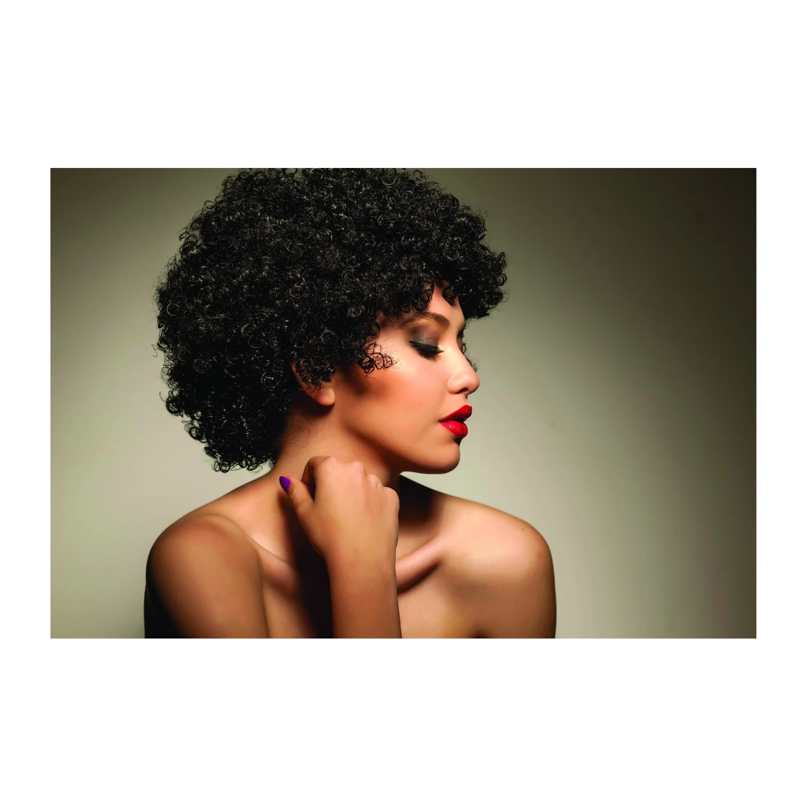 Bold Red Lips Afro Woman Wall Art