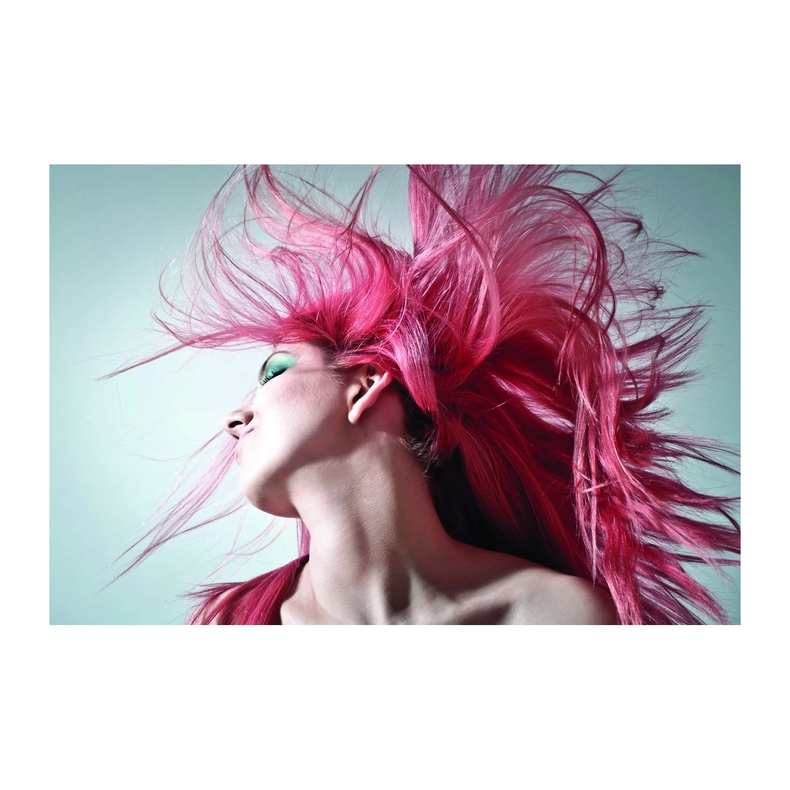 Vibrant Pink Hair Explosion Wall Art