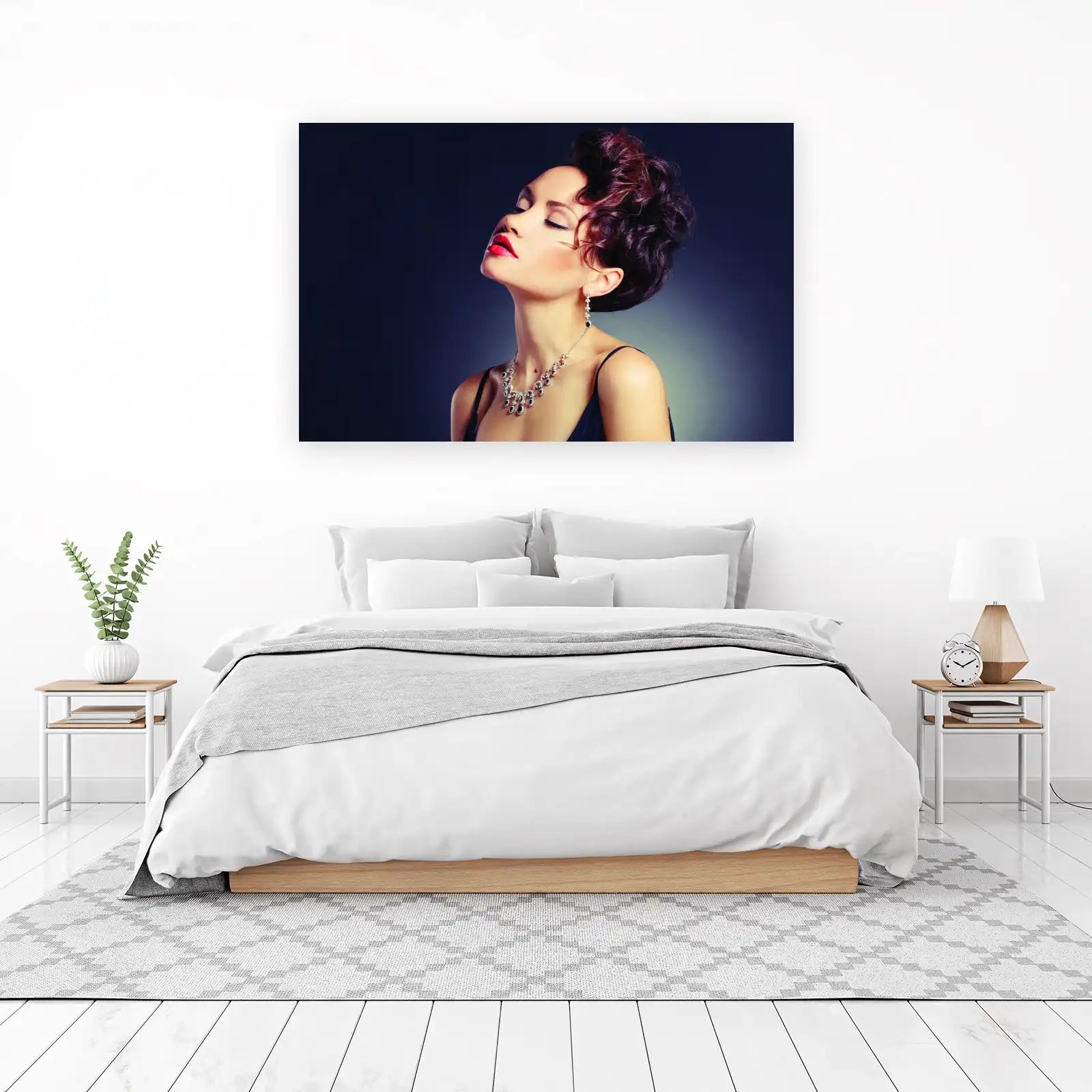 Elegant Woman Red Lips Glamour Wall Art