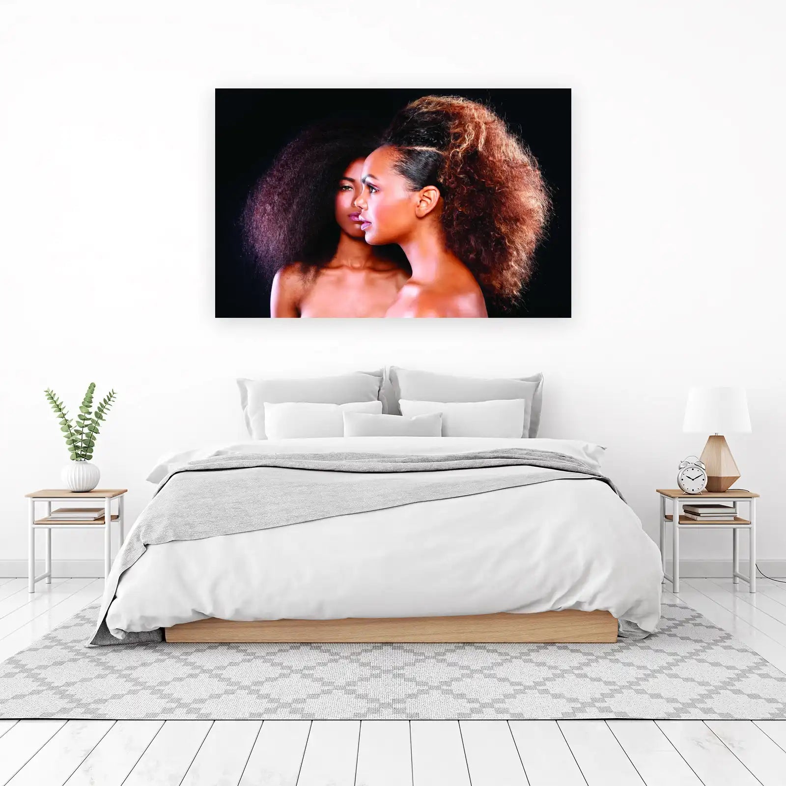 Elegant Duo Afro Queens Wall Art
