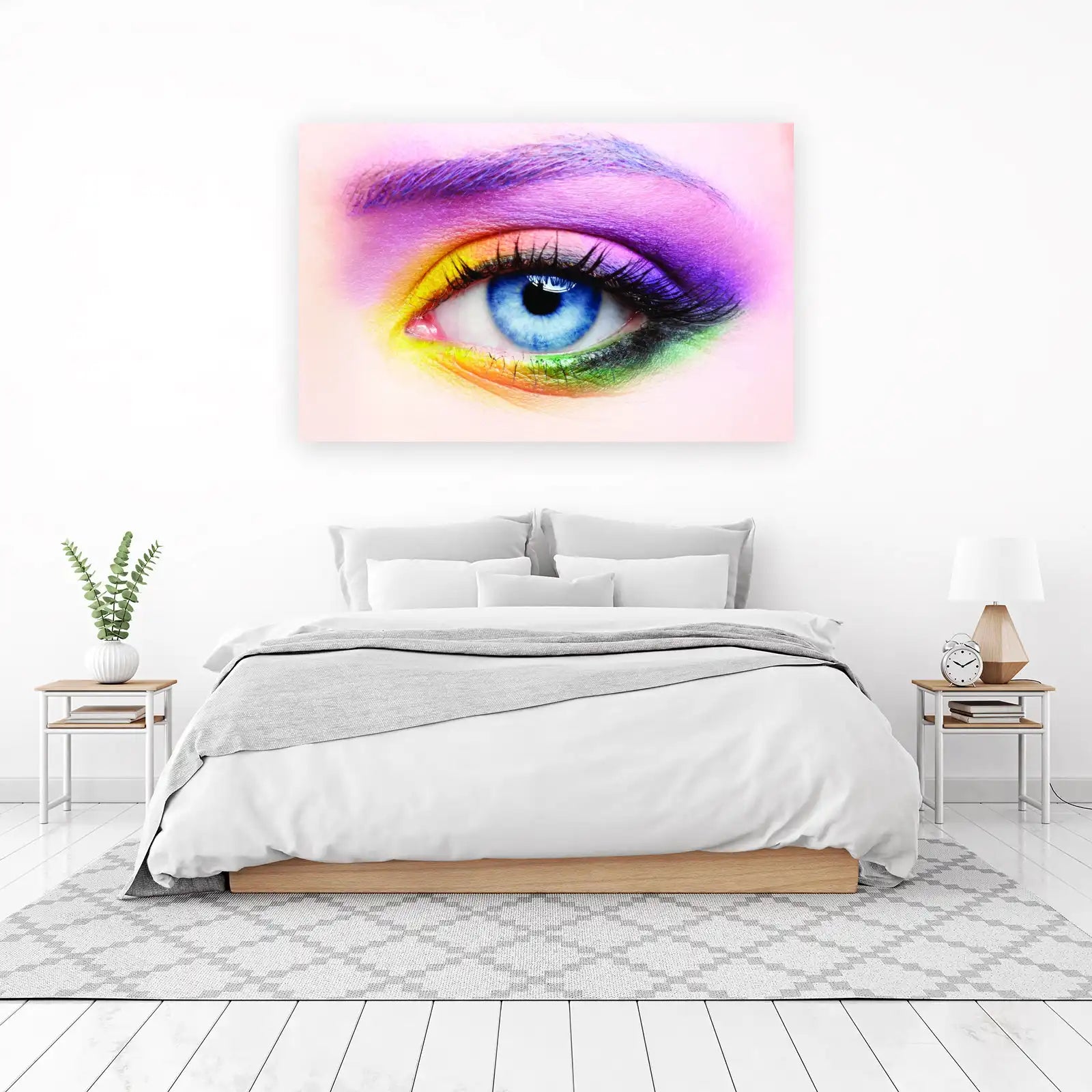 Vibrant Rainbow Eye Makeup Wall Art