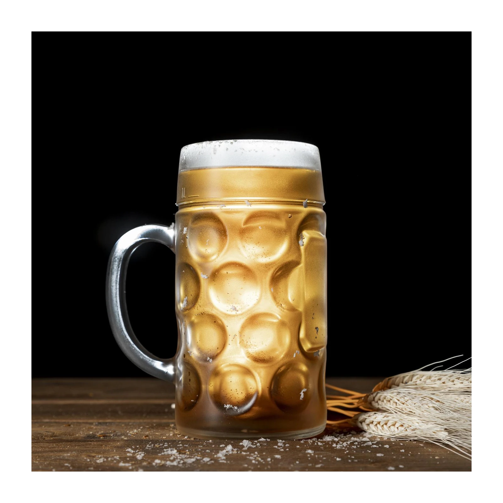 Golden Beer Mug Textured Wall Art