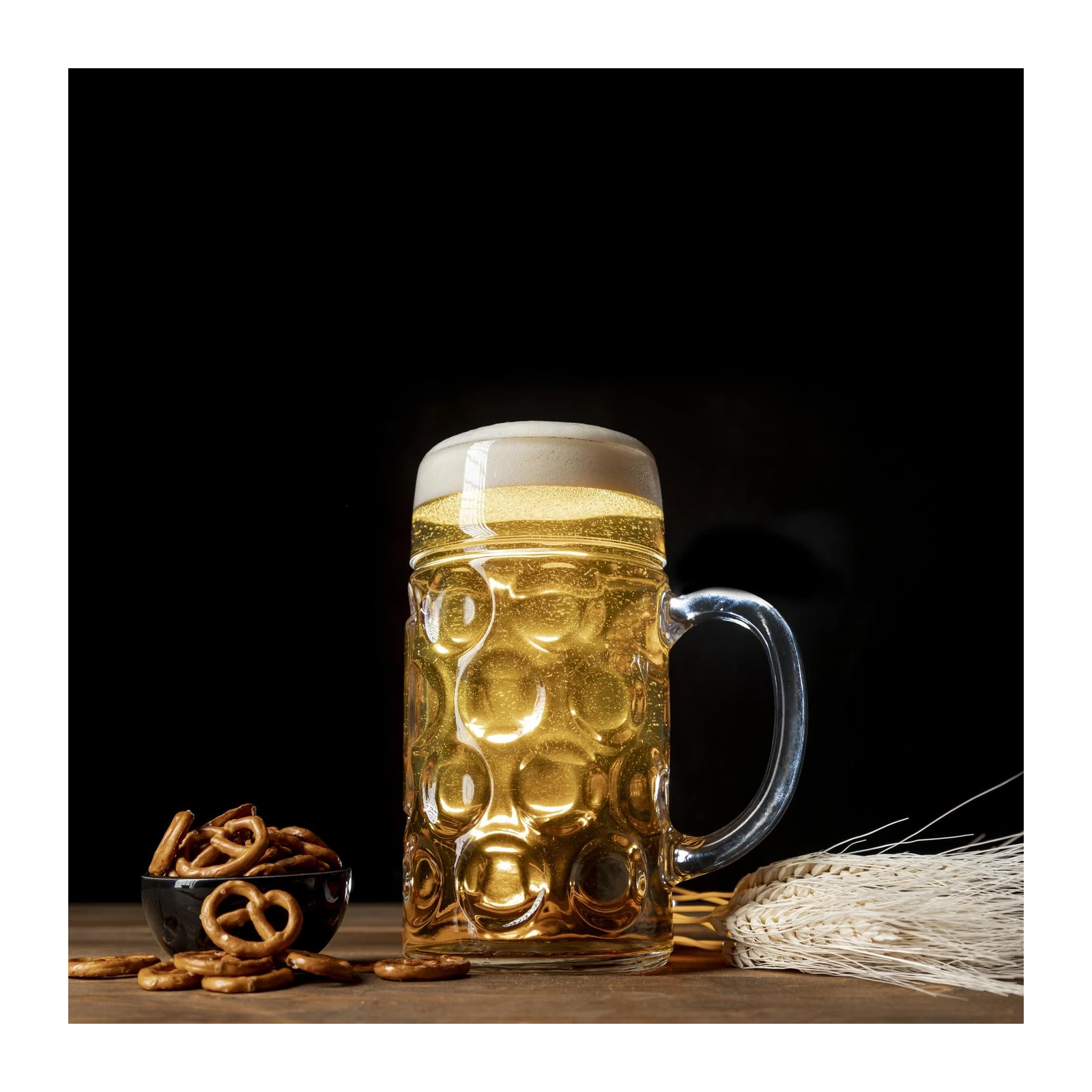 Golden Beer Stein & Pretzels Wall Art