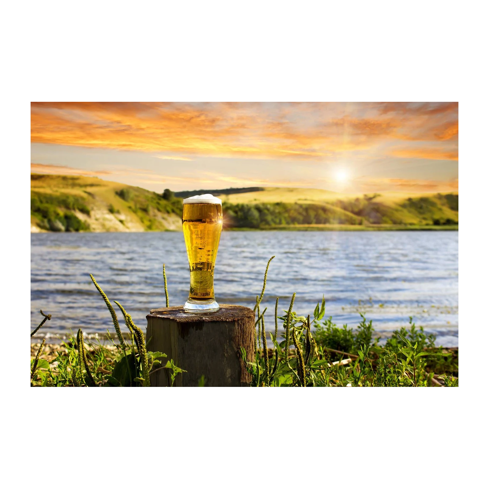 Golden Hour Beer Landscape Wall Art
