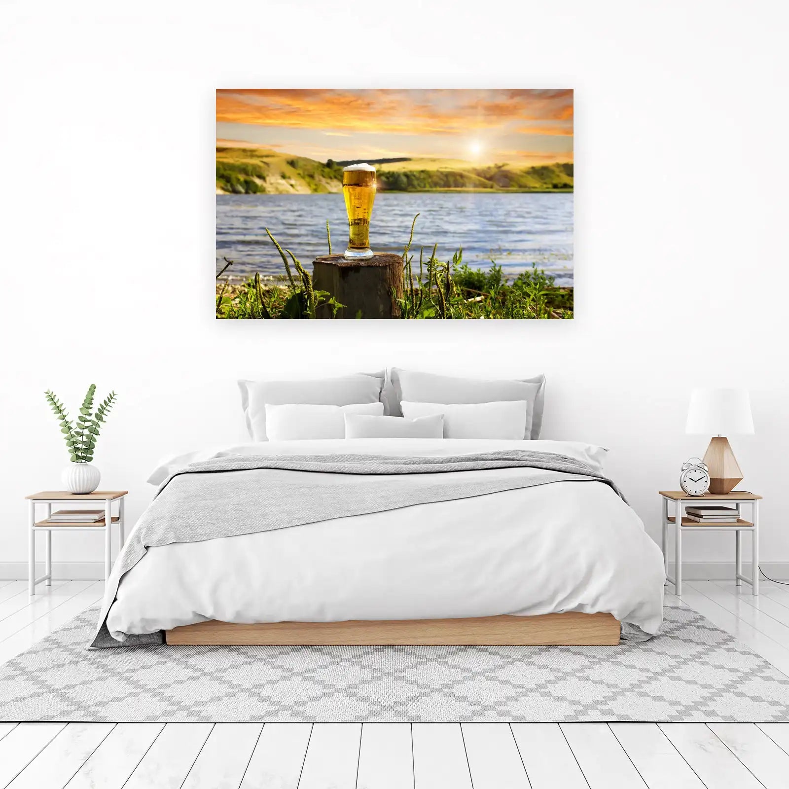 Golden Hour Beer Landscape Wall Art