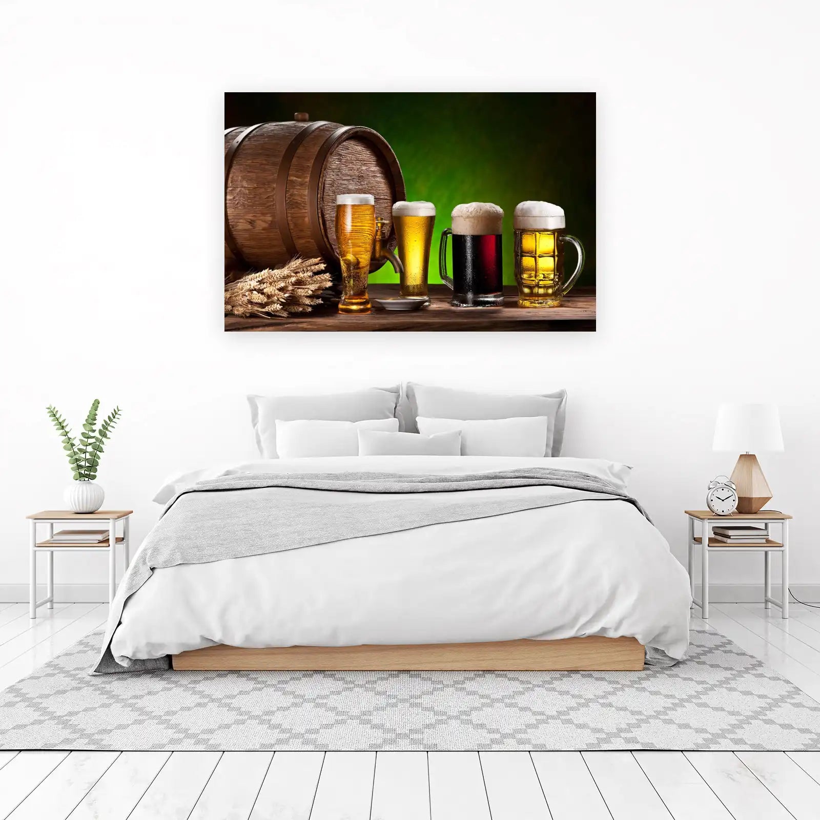 Beer Barrel & Frothy Mugs Wall Art