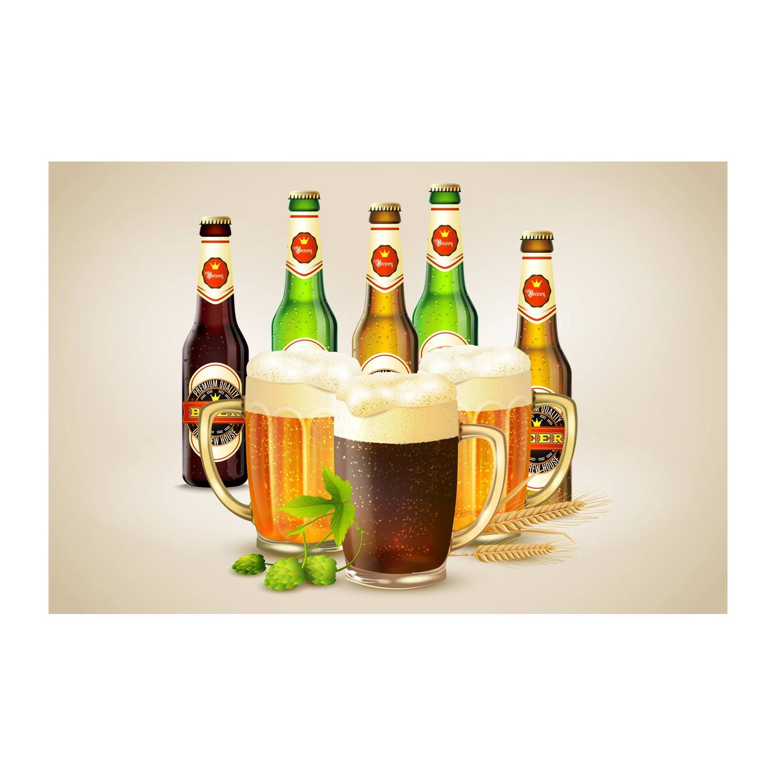 Brewery Refreshment Beer & Hops Wall Art