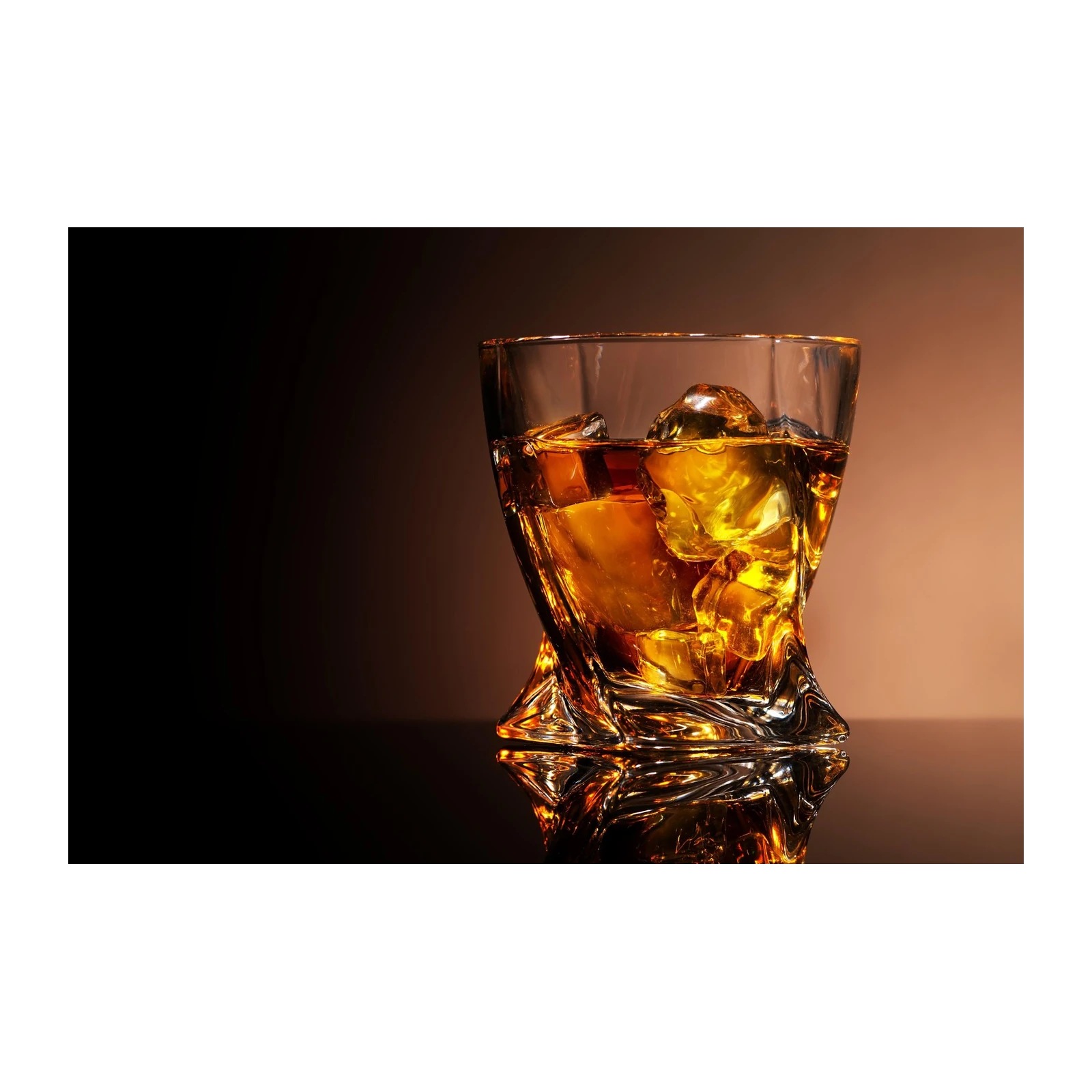 Elegant Amber Whiskey Glass Wall Art