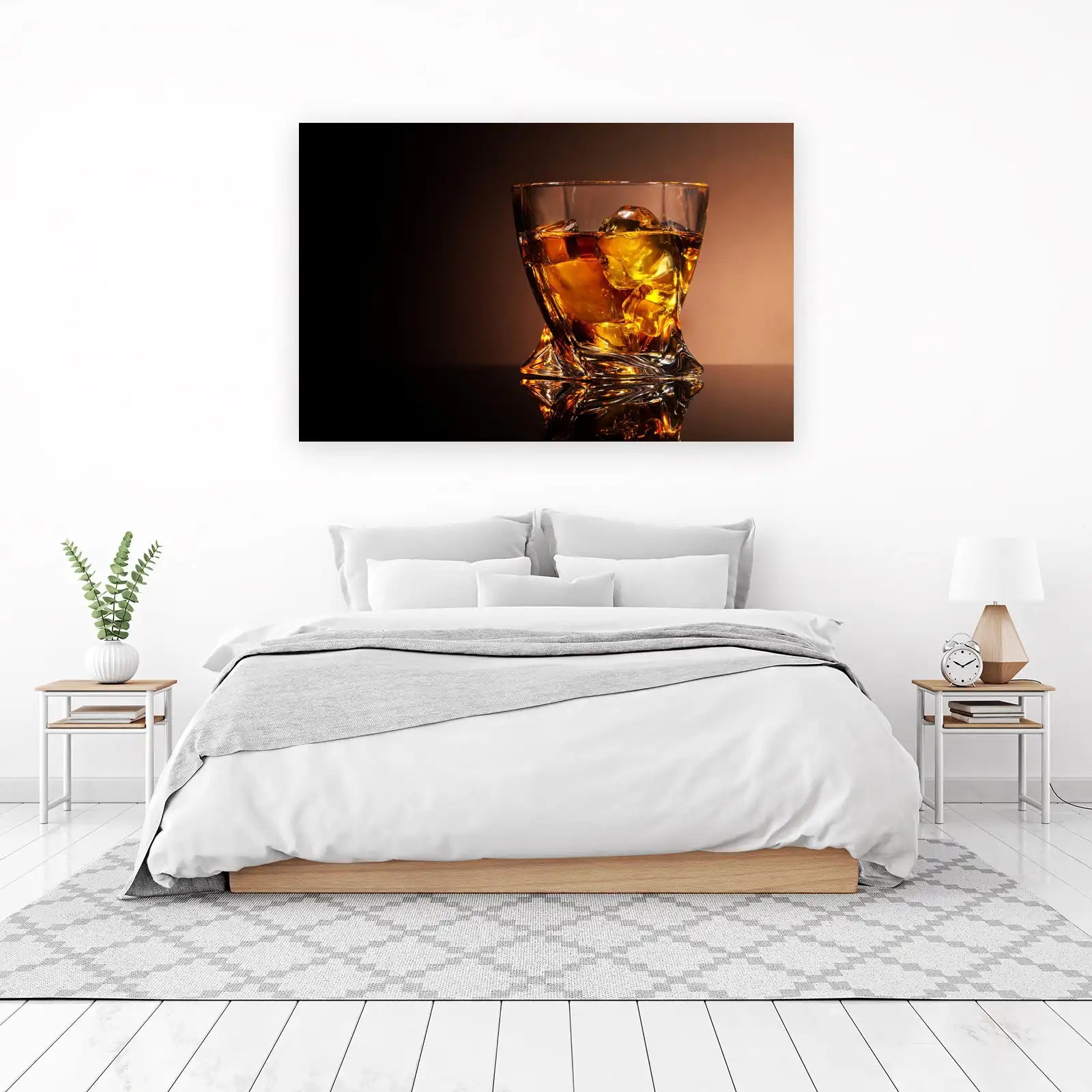 Elegant Amber Whiskey Glass Wall Art