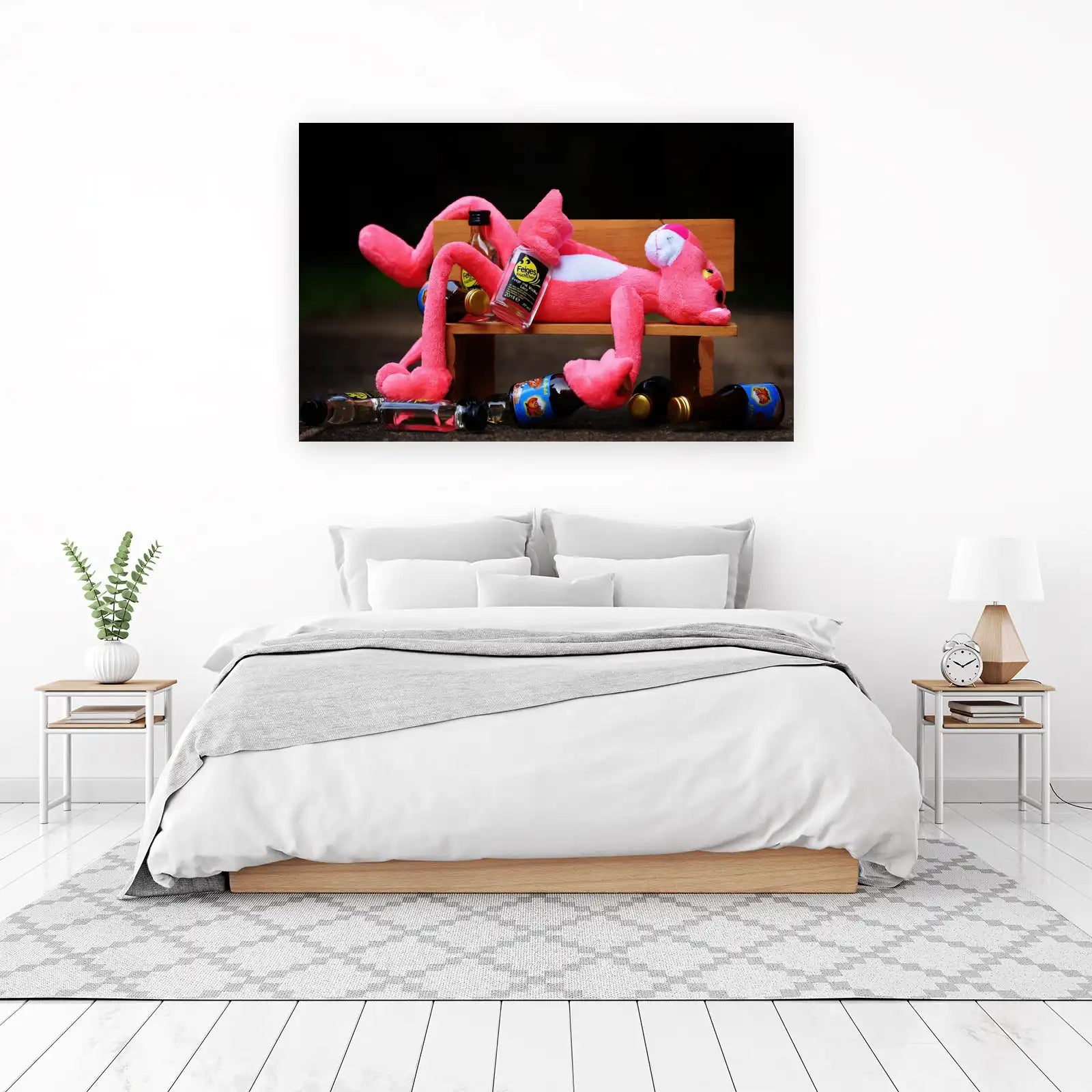 Whimsical Pink Panther Funny Art Wall Art