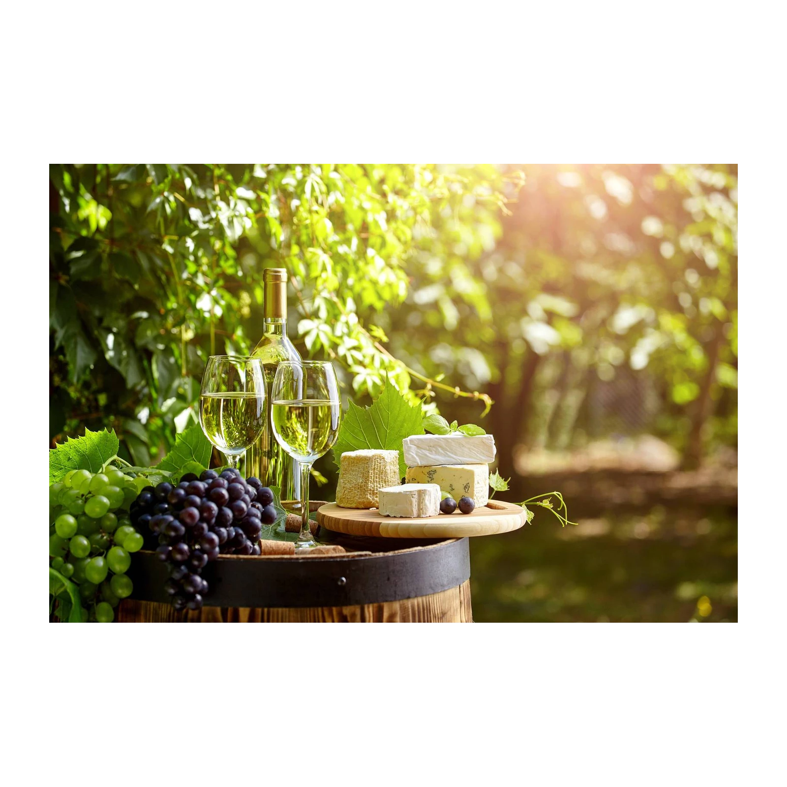 Elegant Wine & Cheese Garden Wall Art