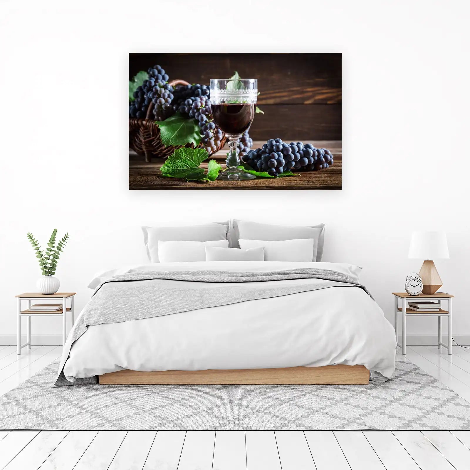 Elegant Red Wine & Grapes Wall Art