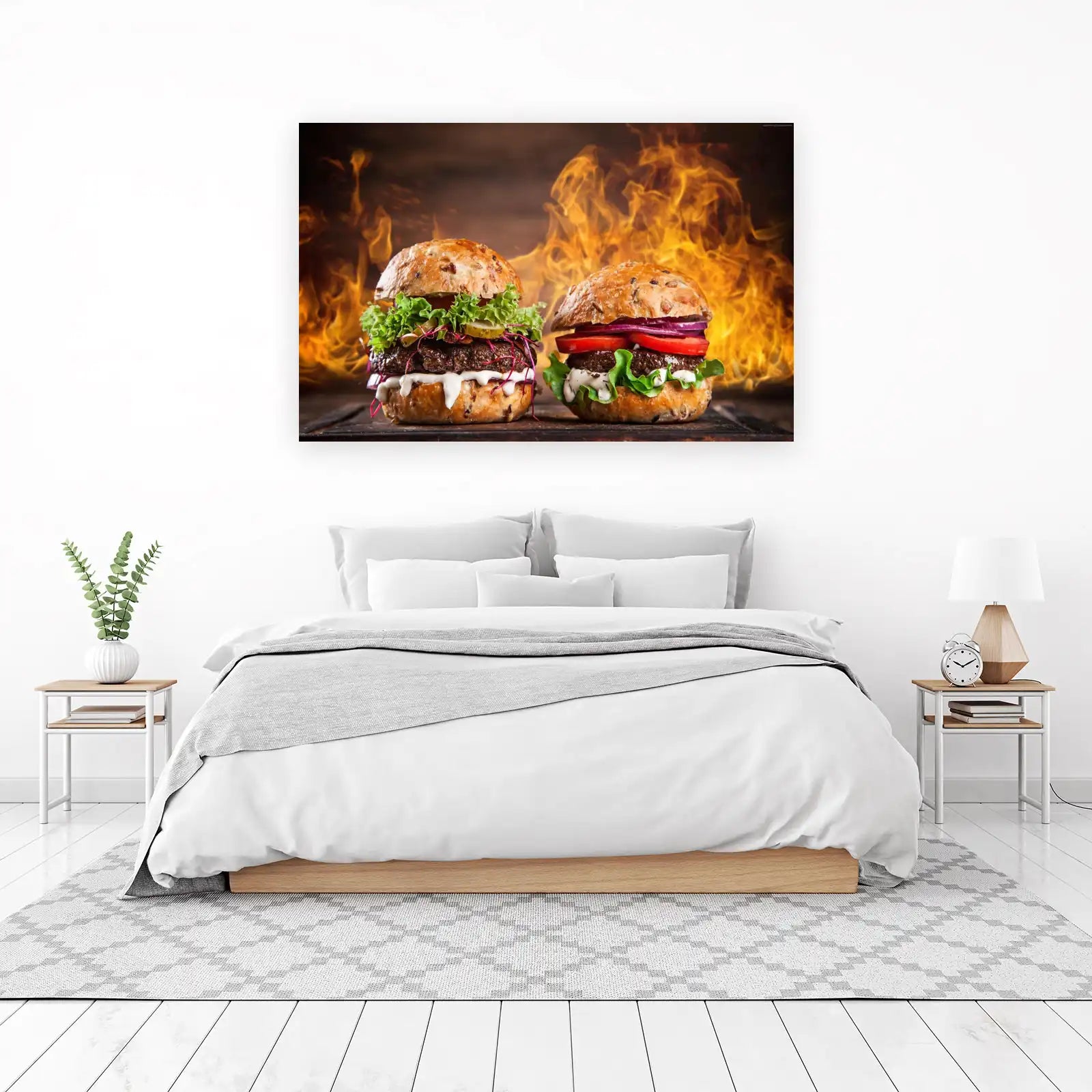 Flame-Kissed Gourmet Burgers Wall Art