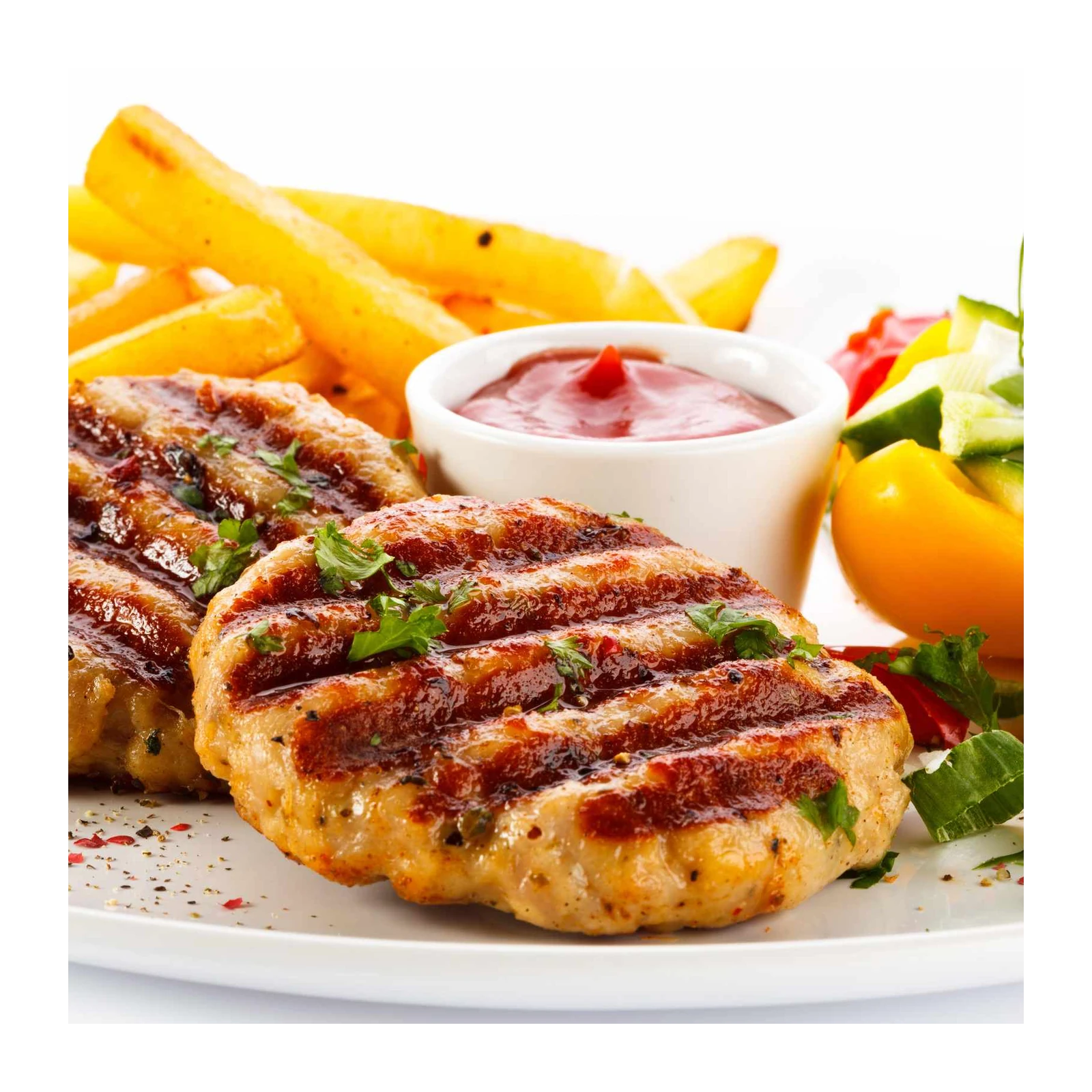 Juicy Grilled Burgers & Fries Wall Art