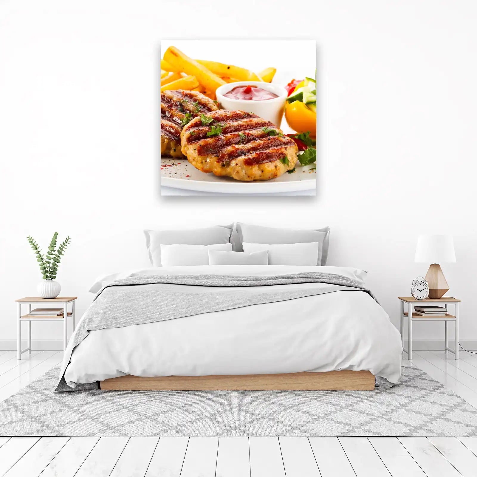 Juicy Grilled Burgers & Fries Wall Art