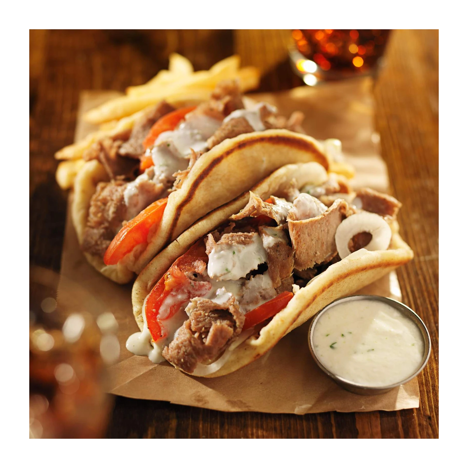 Mouthwatering Gyros & Fries Wall Art