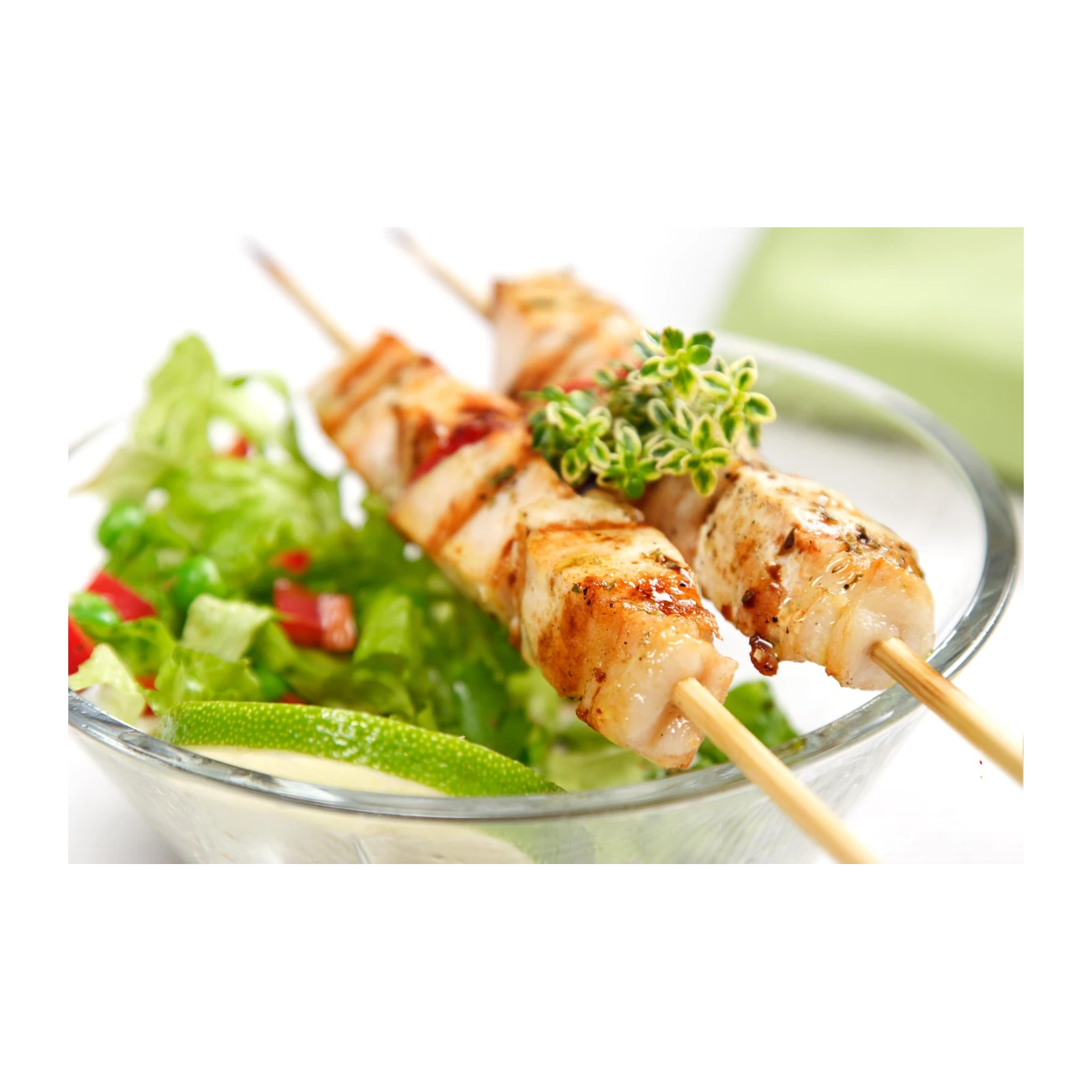 Grilled Chicken Skewers Fresh Salad Wall Art