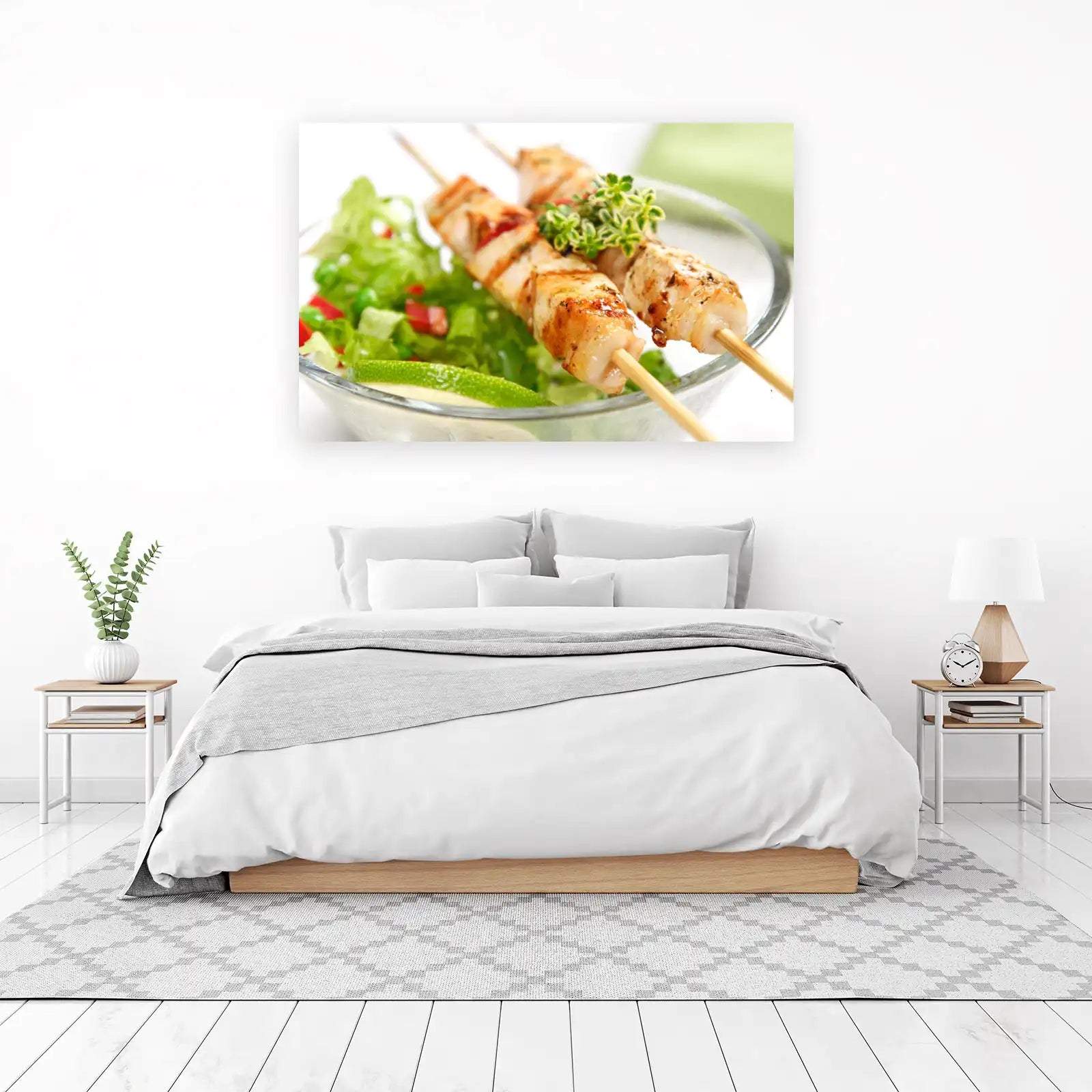 Grilled Chicken Skewers Fresh Salad Wall Art