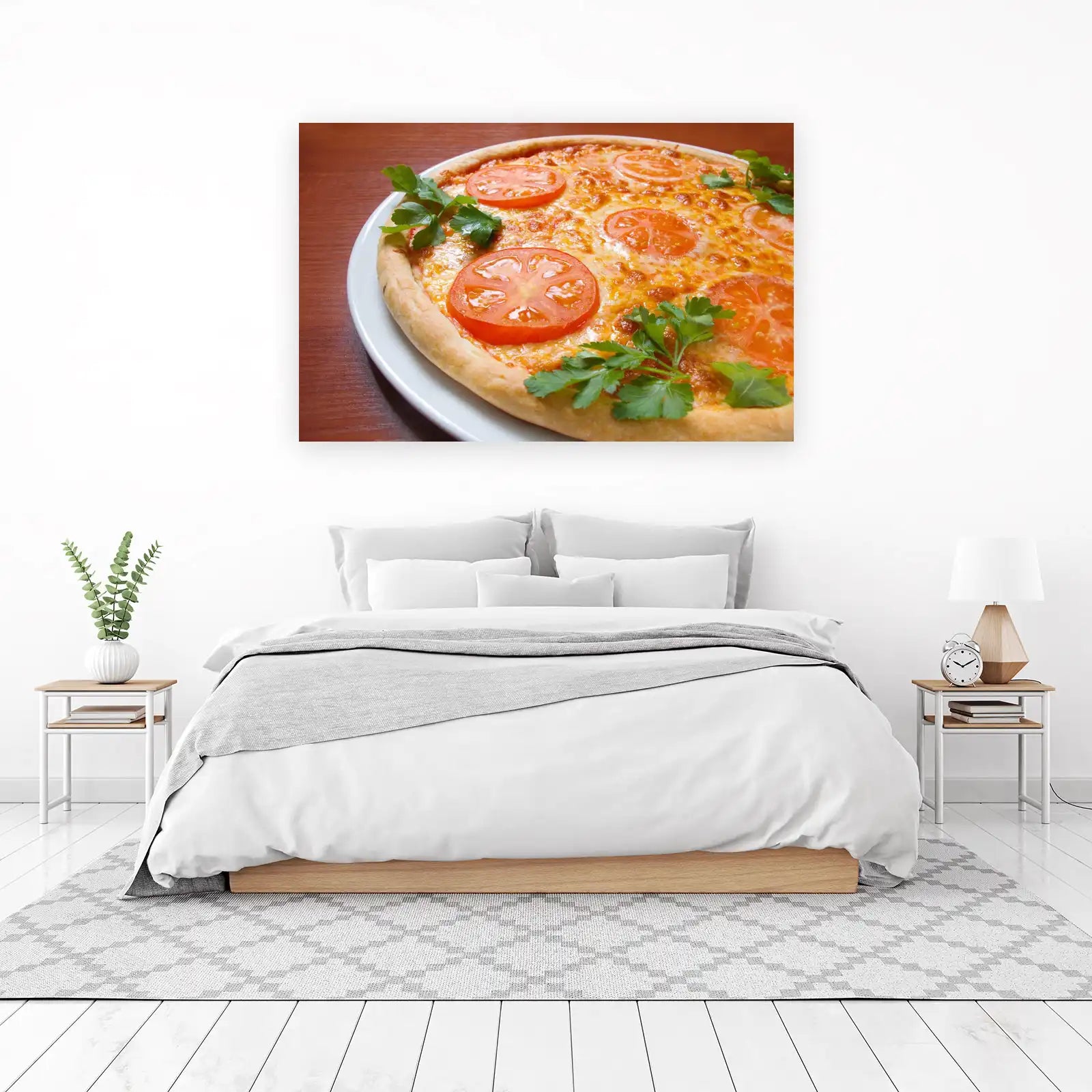 Appetizing Margherita Pizza Fresh Tomato Wall Art