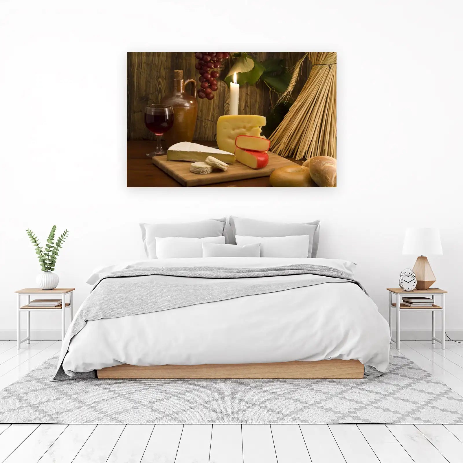 Gourmet Cheese & Wine Still Life Wall Art