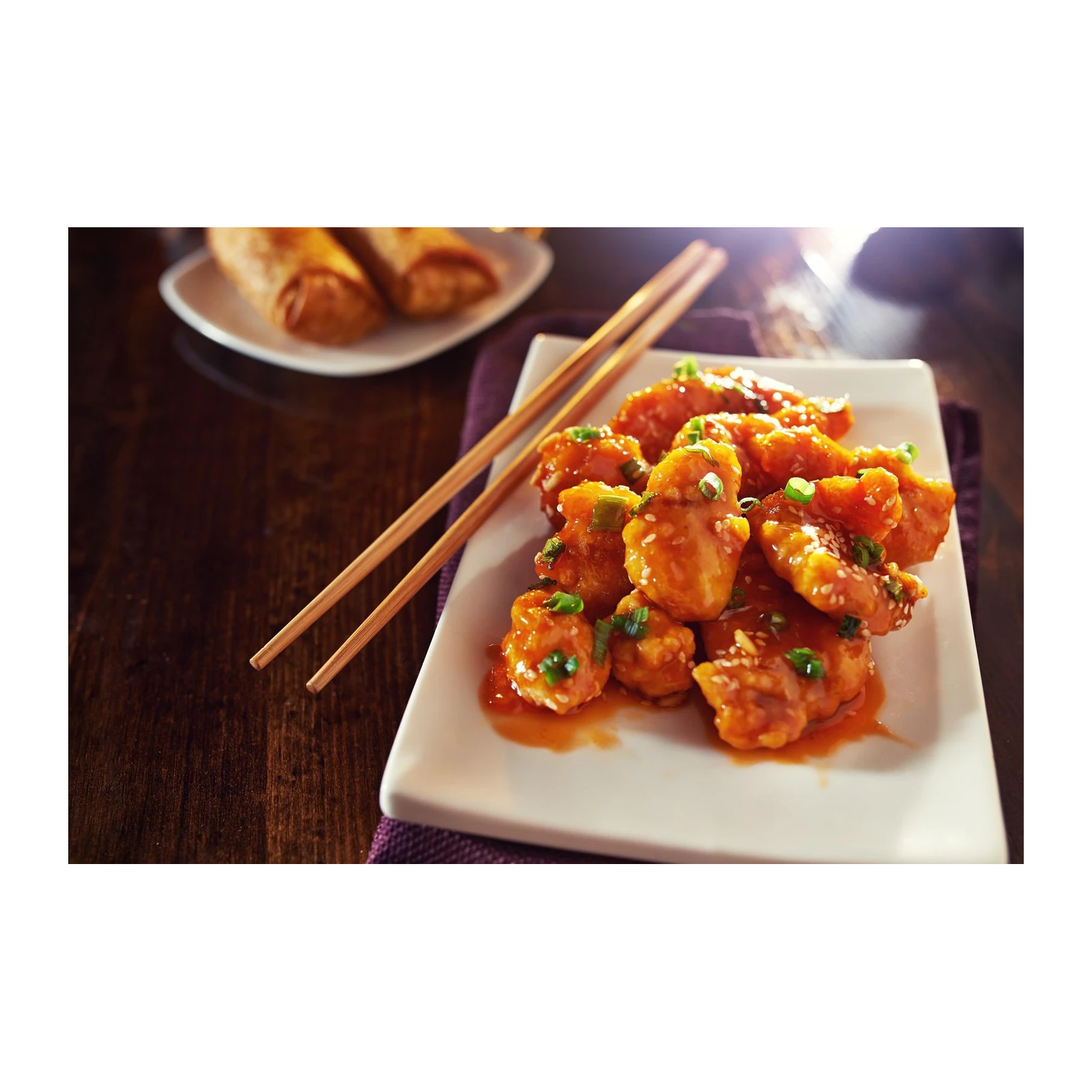 Appetizing Orange Chicken & Spring Rolls Wall Art