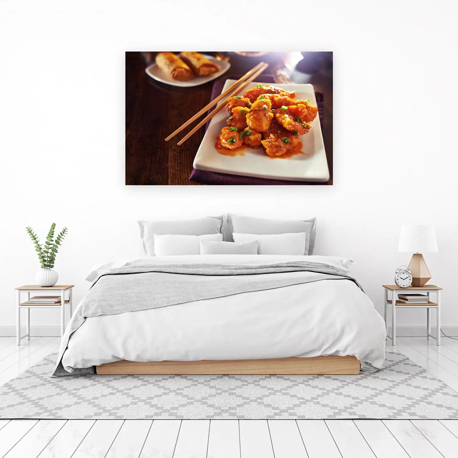 Appetizing Orange Chicken & Spring Rolls Wall Art
