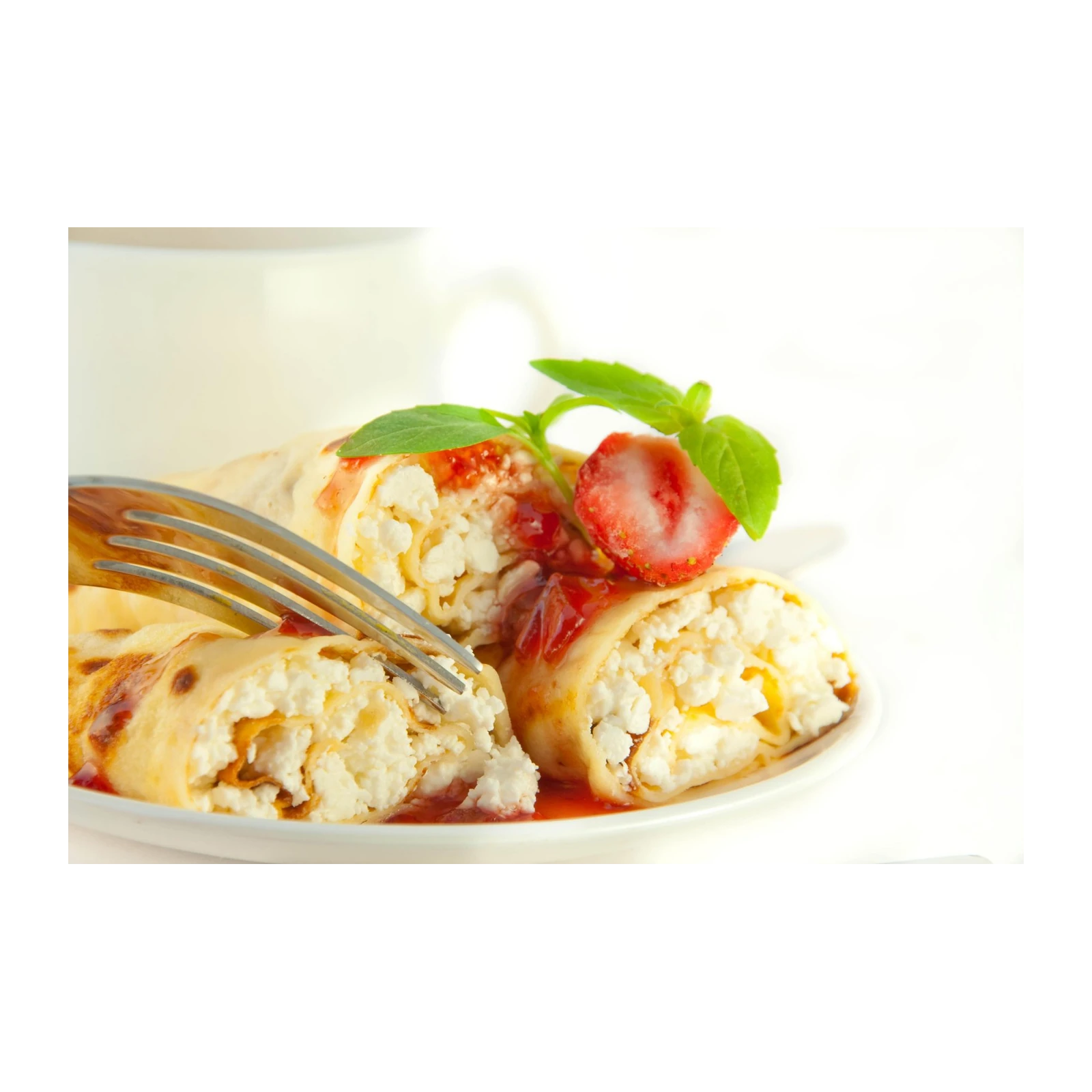 Delicious Strawberry Cottage Cheese Blintz Wall Art