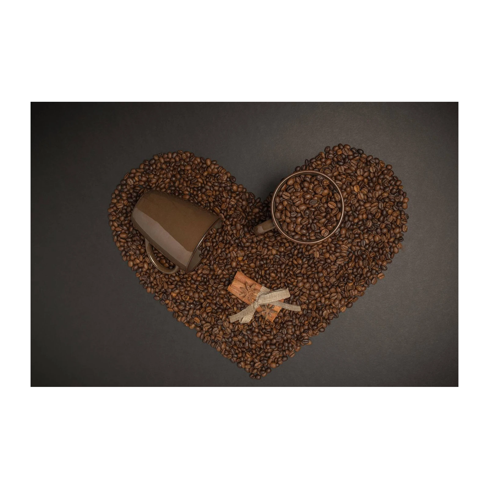 Heart of Coffee Beans & Mug Wall Art