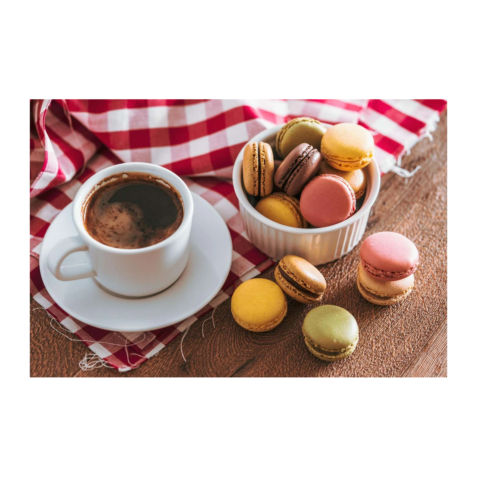 Gourmet Coffee & Macaron Delight Wall Art
