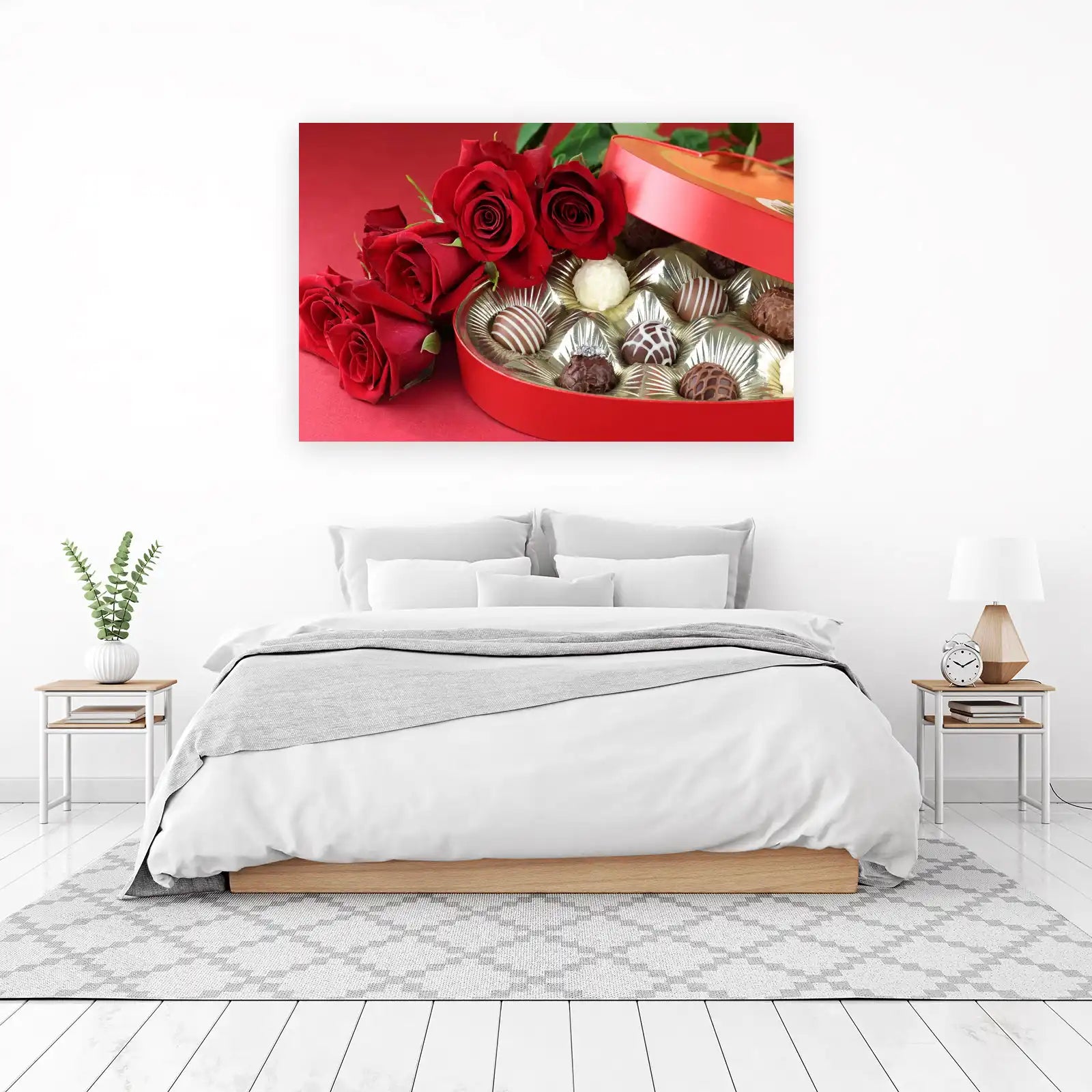 Elegant Roses & Chocolates Heart Wall Art