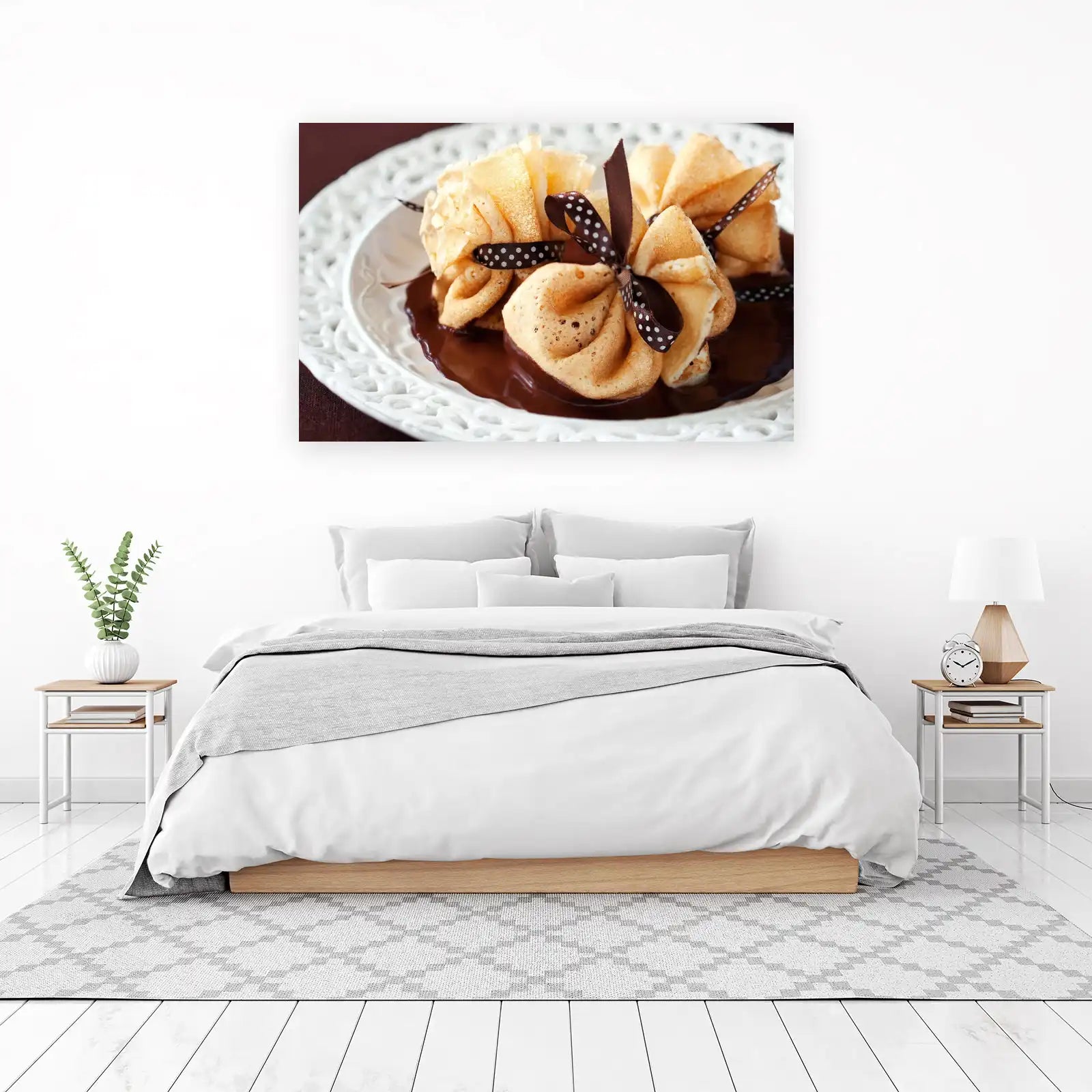 Gourmet Crepe Pouches Chocolate Dessert Wall Art