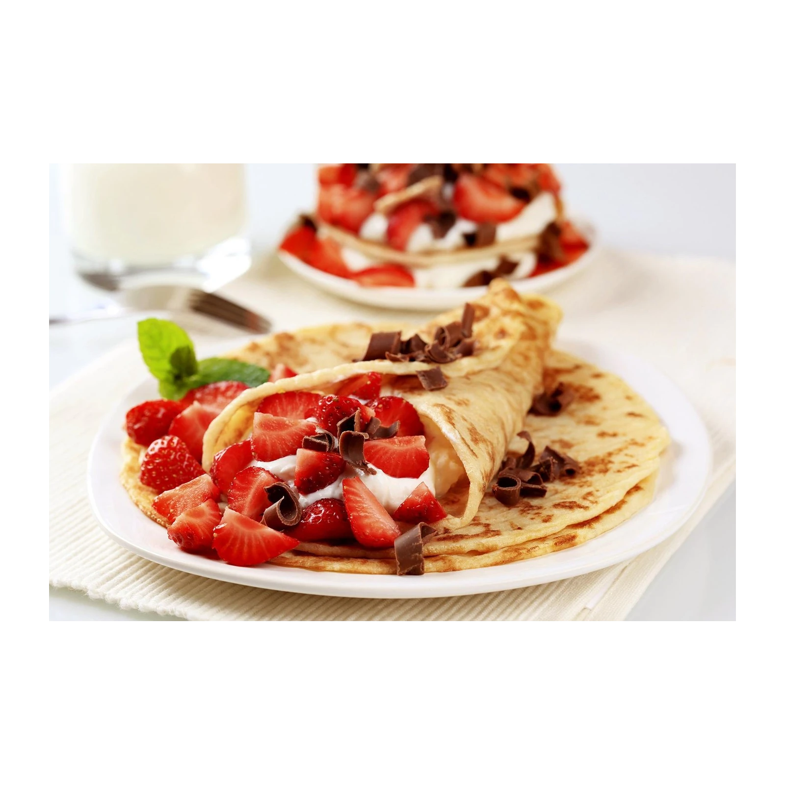Delicious Strawberry Crepe Dessert Wall Art