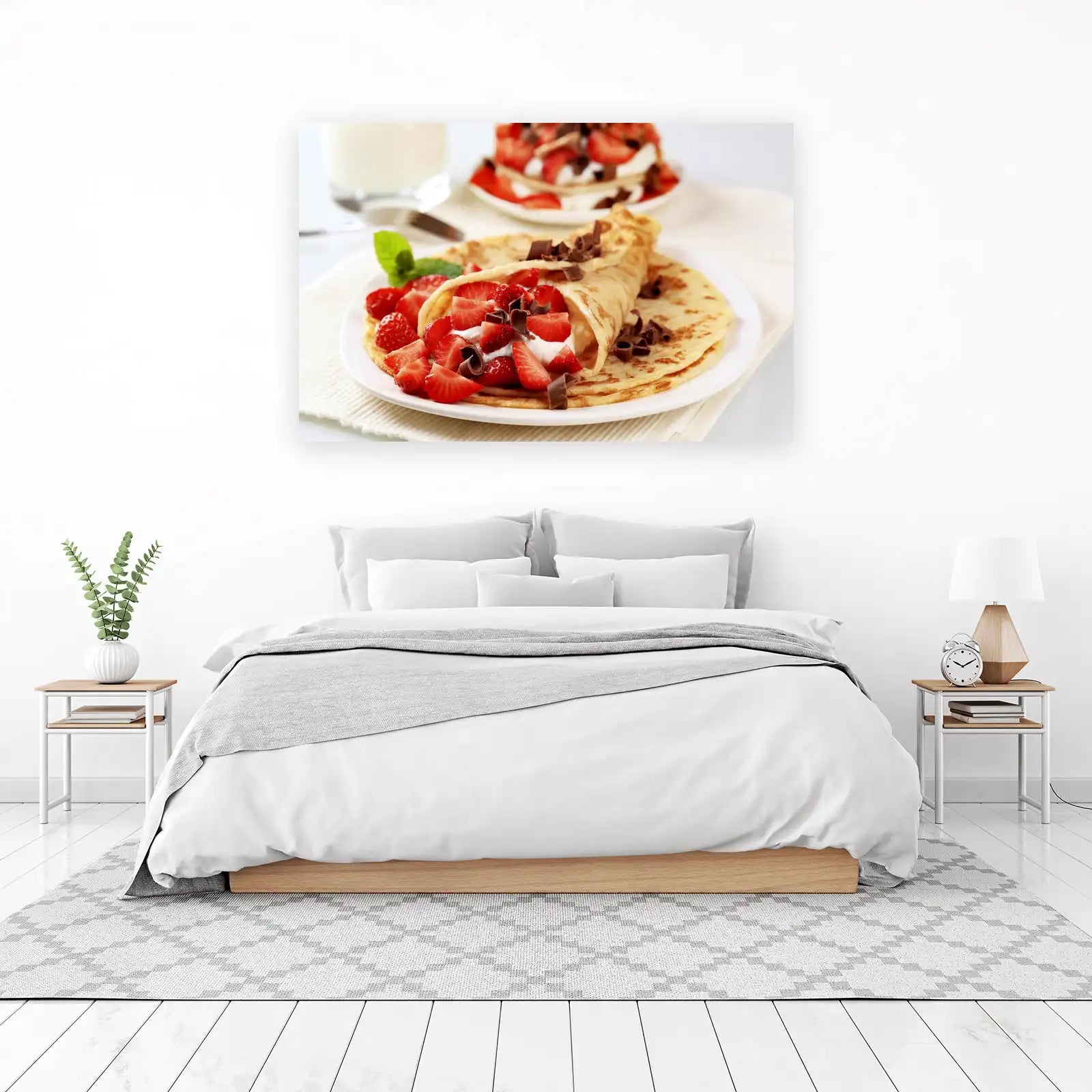 Delicious Strawberry Crepe Dessert Wall Art