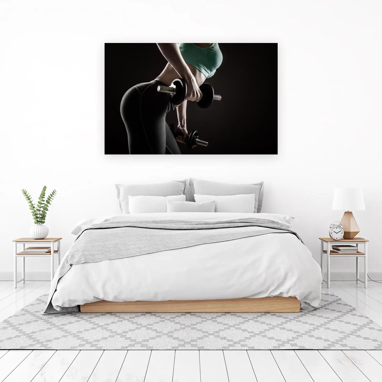 Empowering Fitness Figure Dumbbell Motivation Wall Art