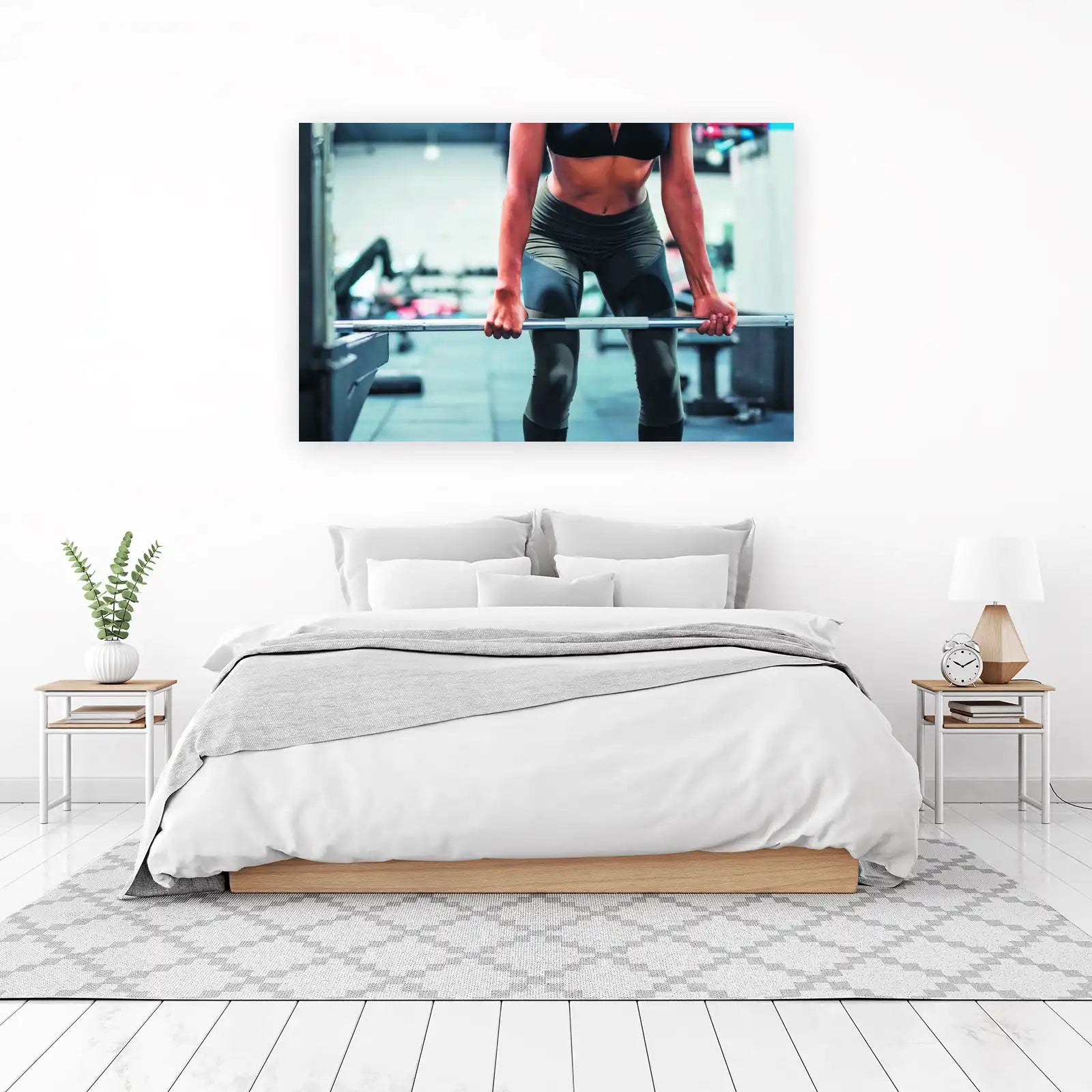 Fitness Motivation Woman Deadlift Wall Art