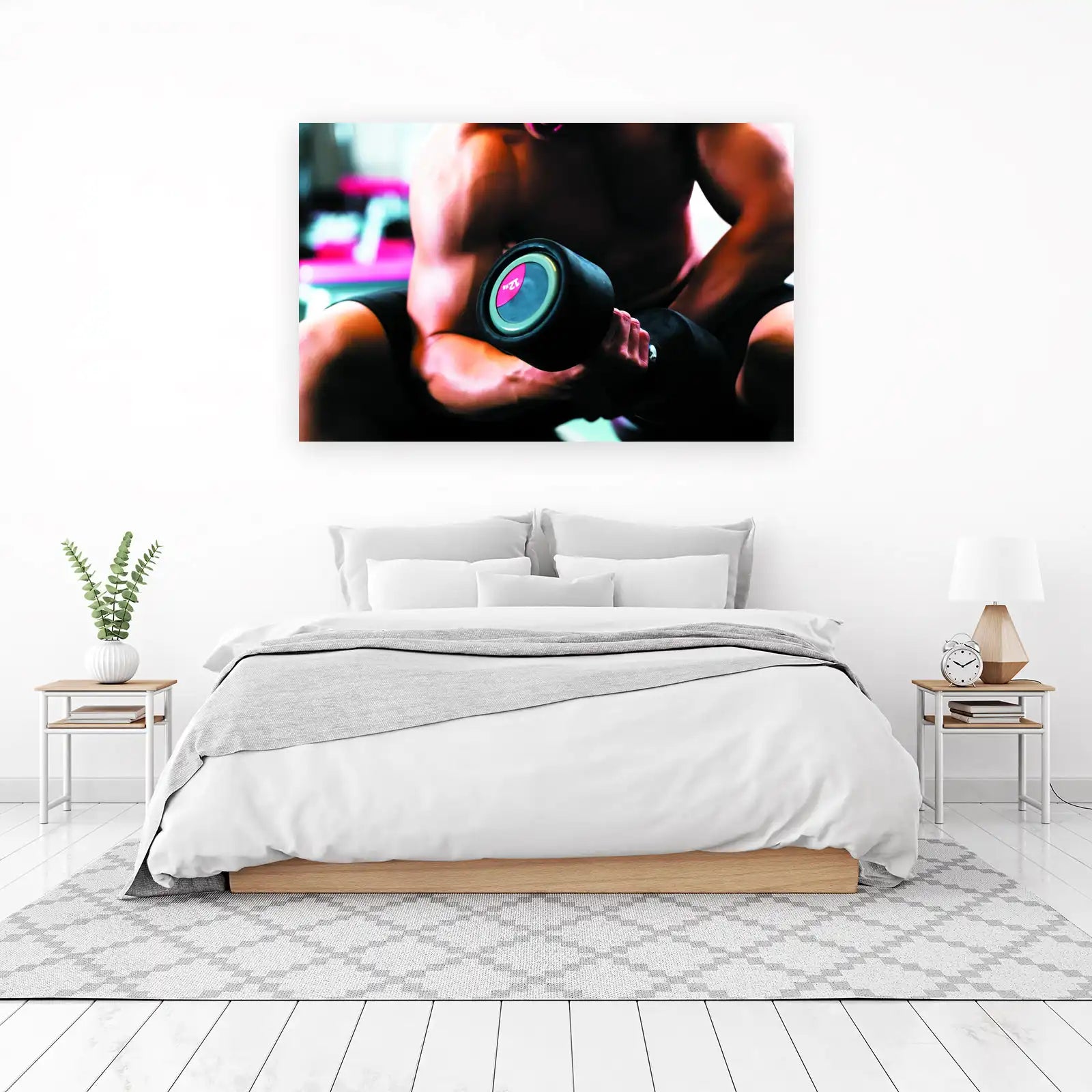 Muscular Bicep Dumbbell Strength Wall Art